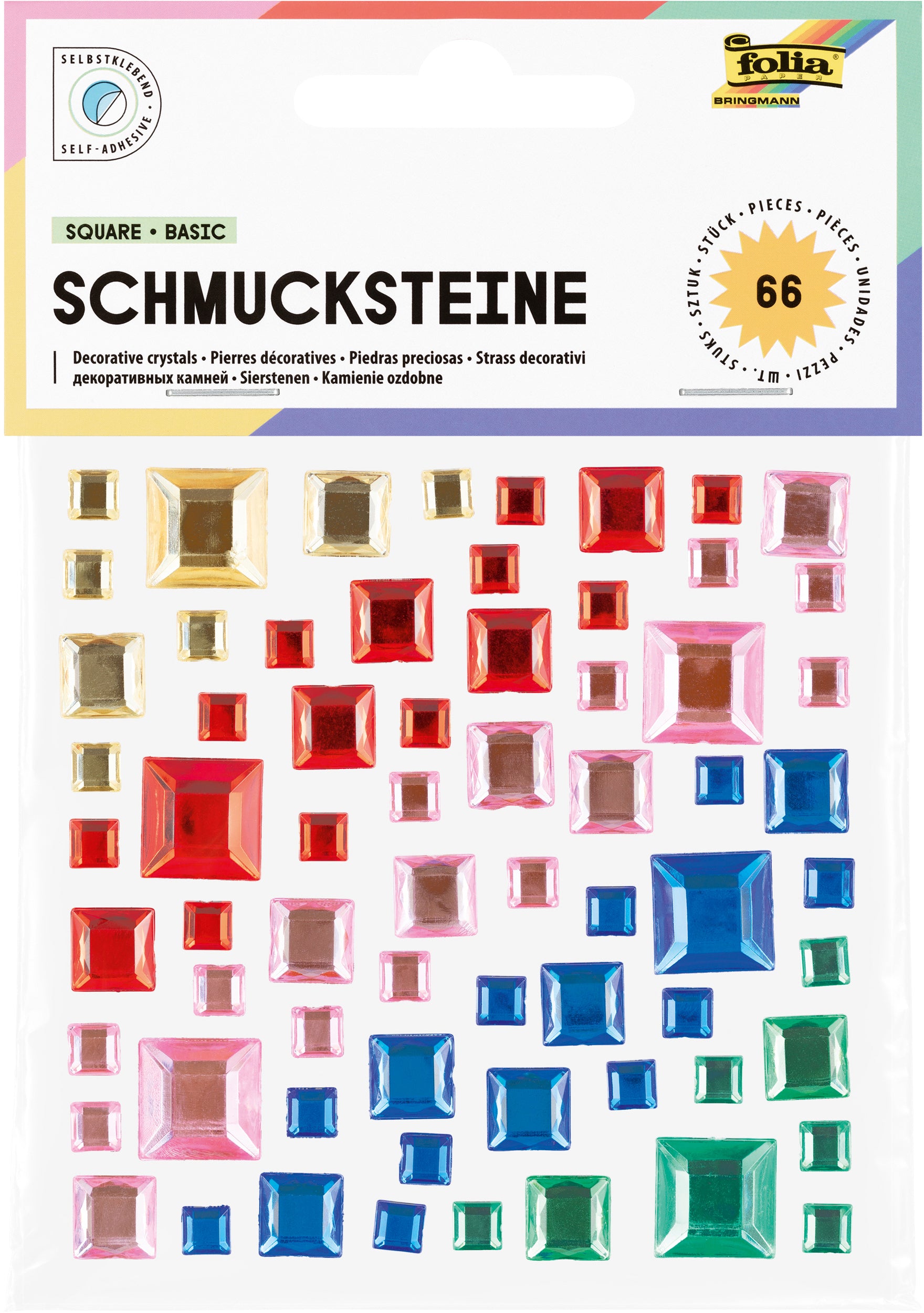 Folia Schmucksteine Square Basic, 11,5 × 14,5 × 0,1 cm