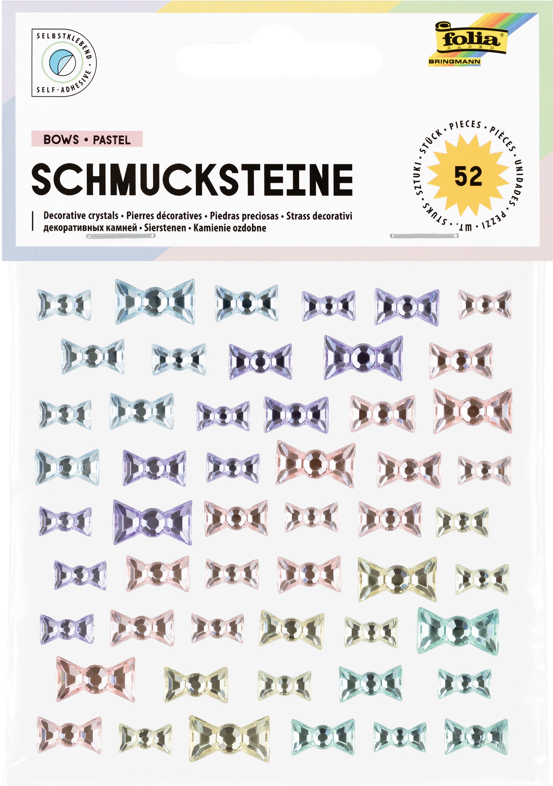 Folia Schmucksteine, Bows Pastell, 115 mm × 145 mm × 1 mm
