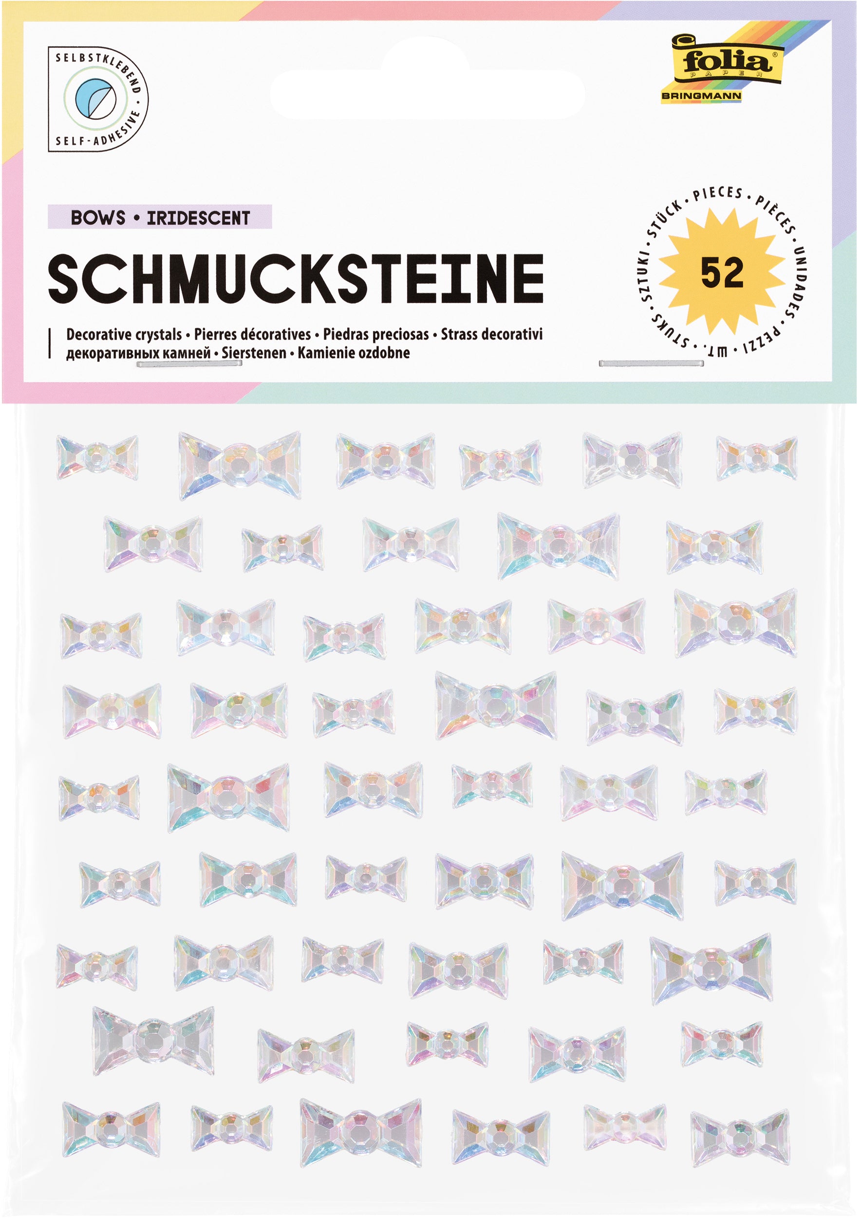 Folia Schmucksteine, Bows Iridescent, 115 mm × 145 mm × 1 mm