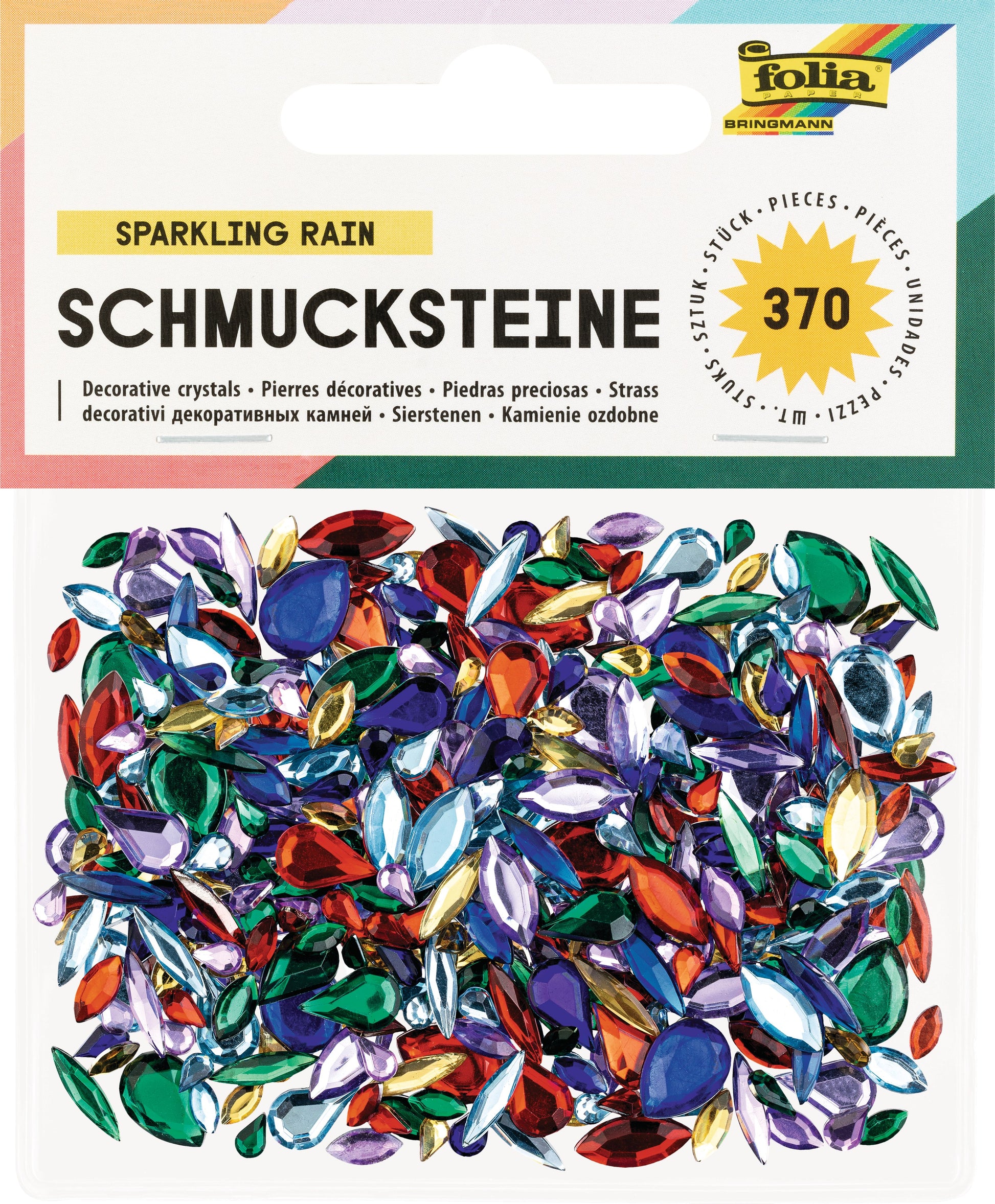 Folia Schmucksteine 1247 Sparkling Rain, 90 mm × 110 mm × 1 mm