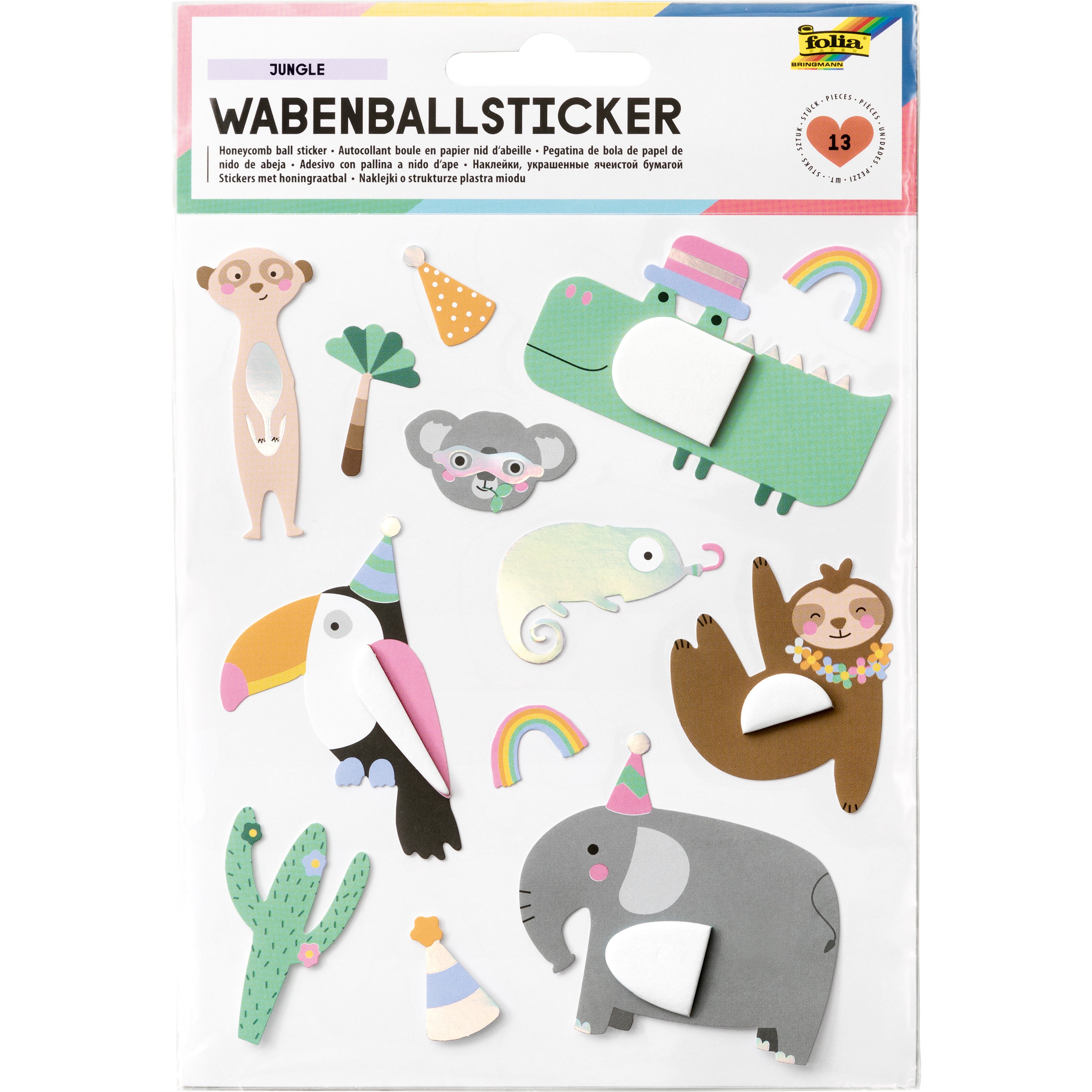 Folia Sticker – Wabenball, Jungle – 15 × 21 cm