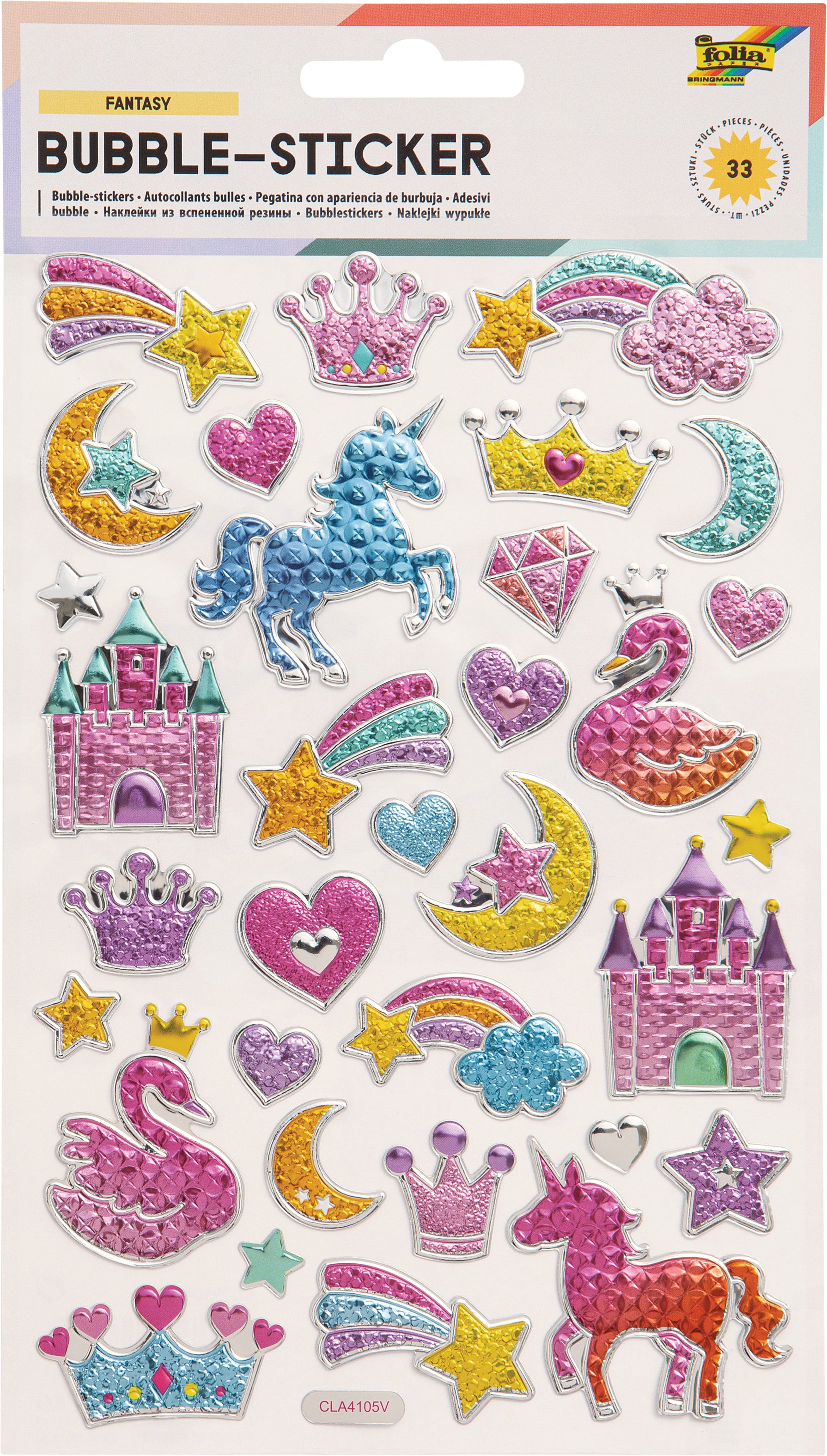 Folia Bubble-Sticker, Fantasy, 14 × 25 cm