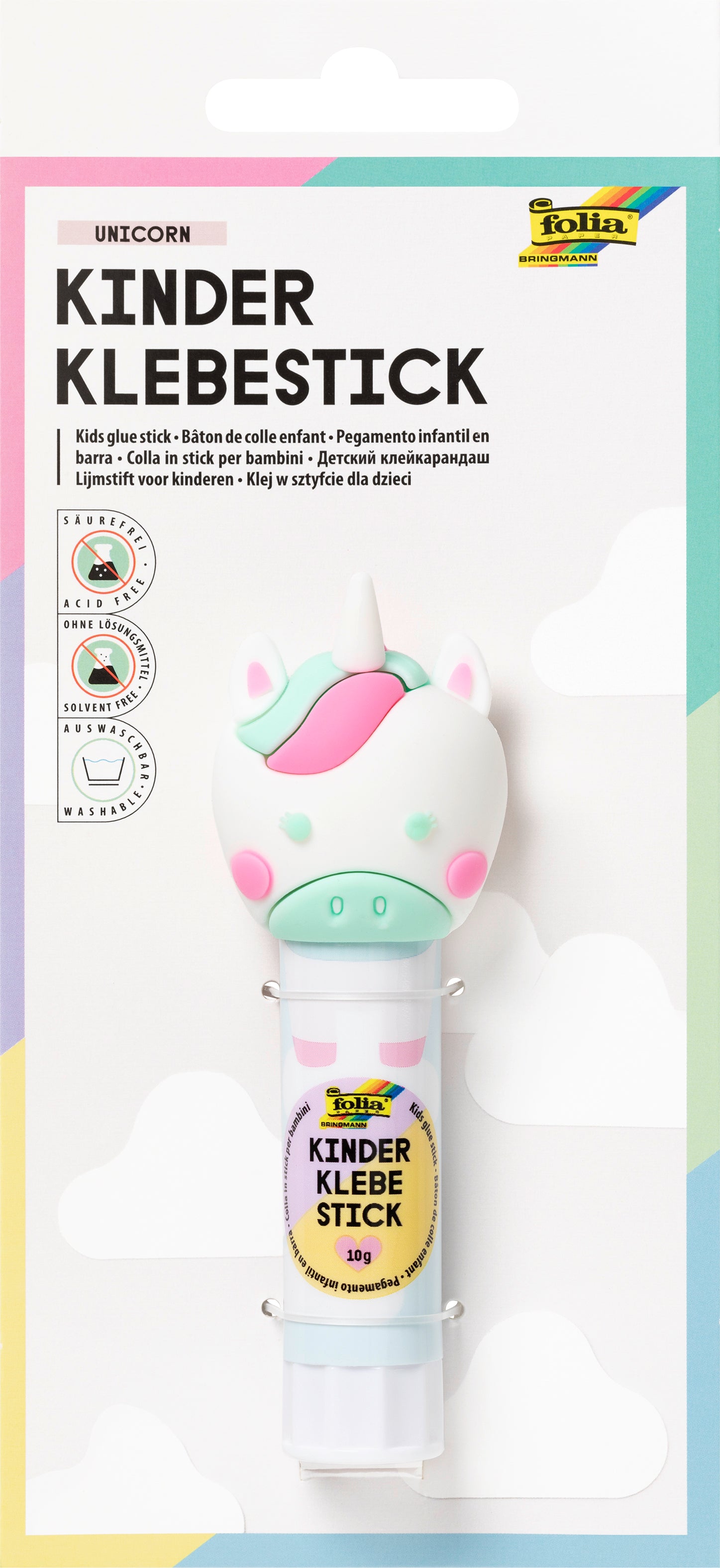 Folia Klebestift Kids Unicorn – 10 g, auswaschbar, lösungsmittelfrei