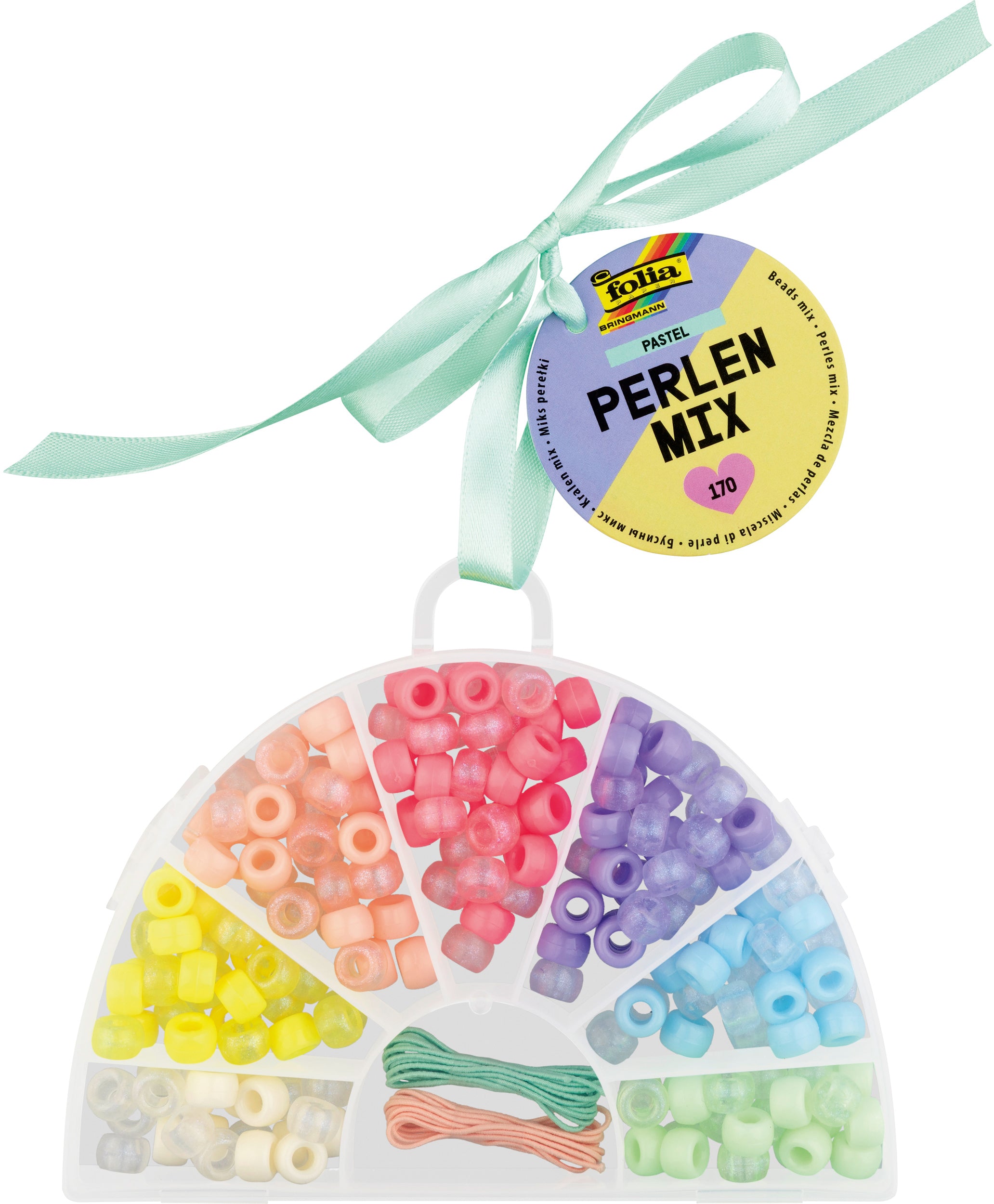 Folia Perlenmischung, Acryl – Pastell – Ø 9 mm – 170 Stk.