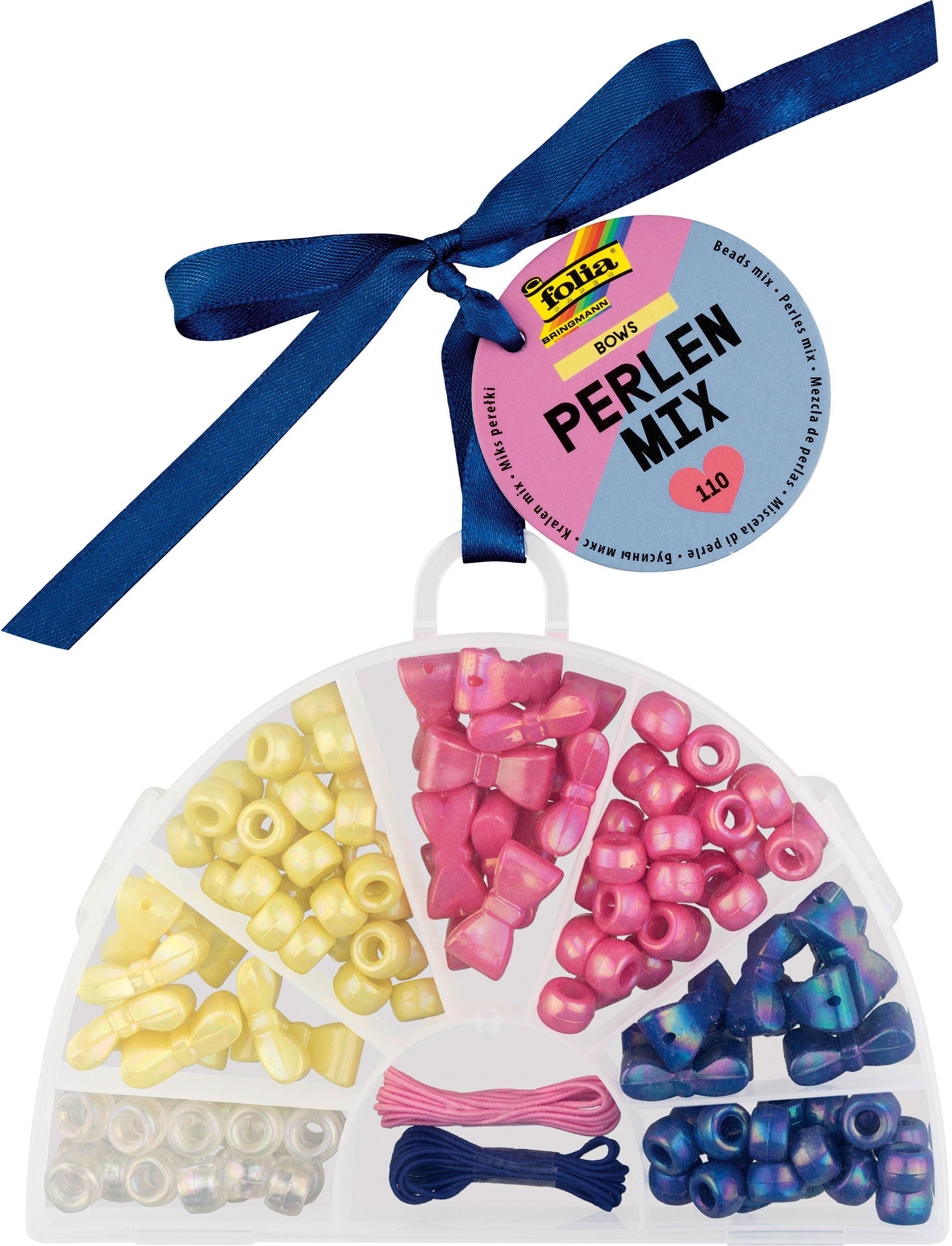 Folia Acrylperlen-Mischung, Schleifen – Mehrfarbig, Irisierend – 110 Stk. – Bows