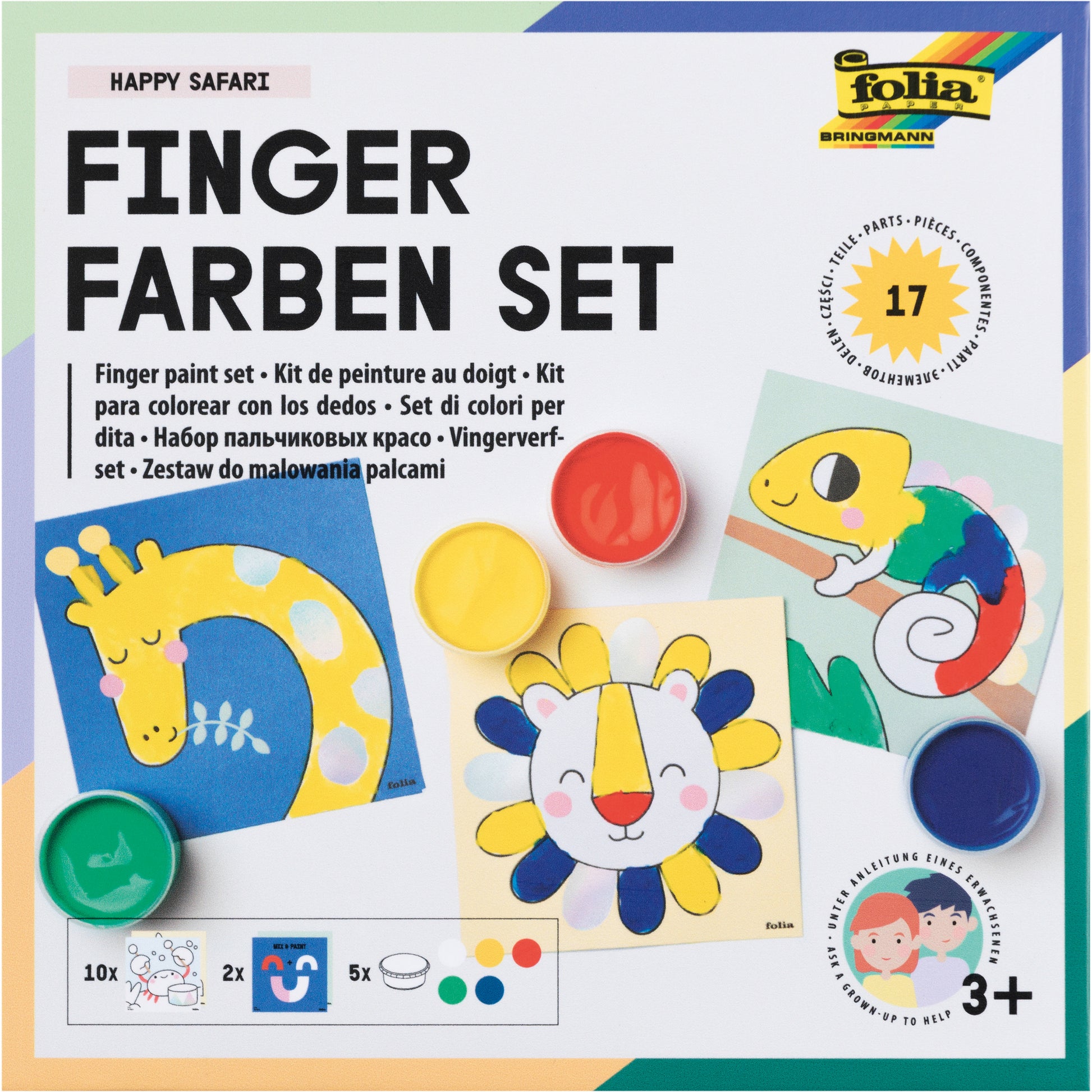 Folia Happy Safari Fingerfarben – 5 Farben