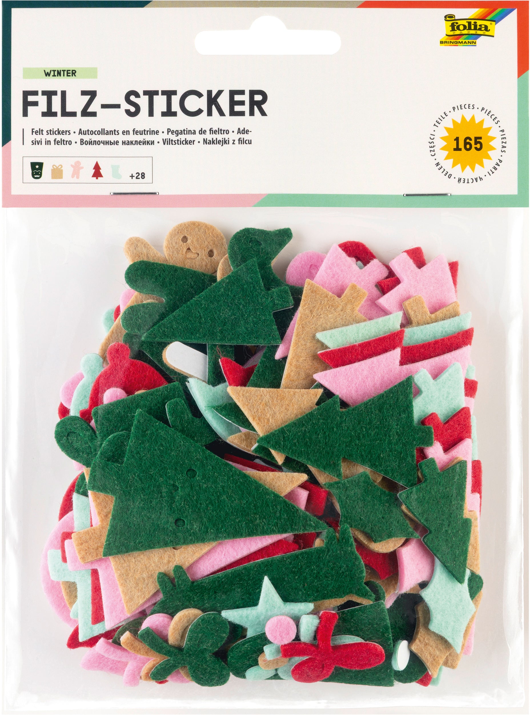 Folia Filz-Sticker, Weihnachten, 165 Stk