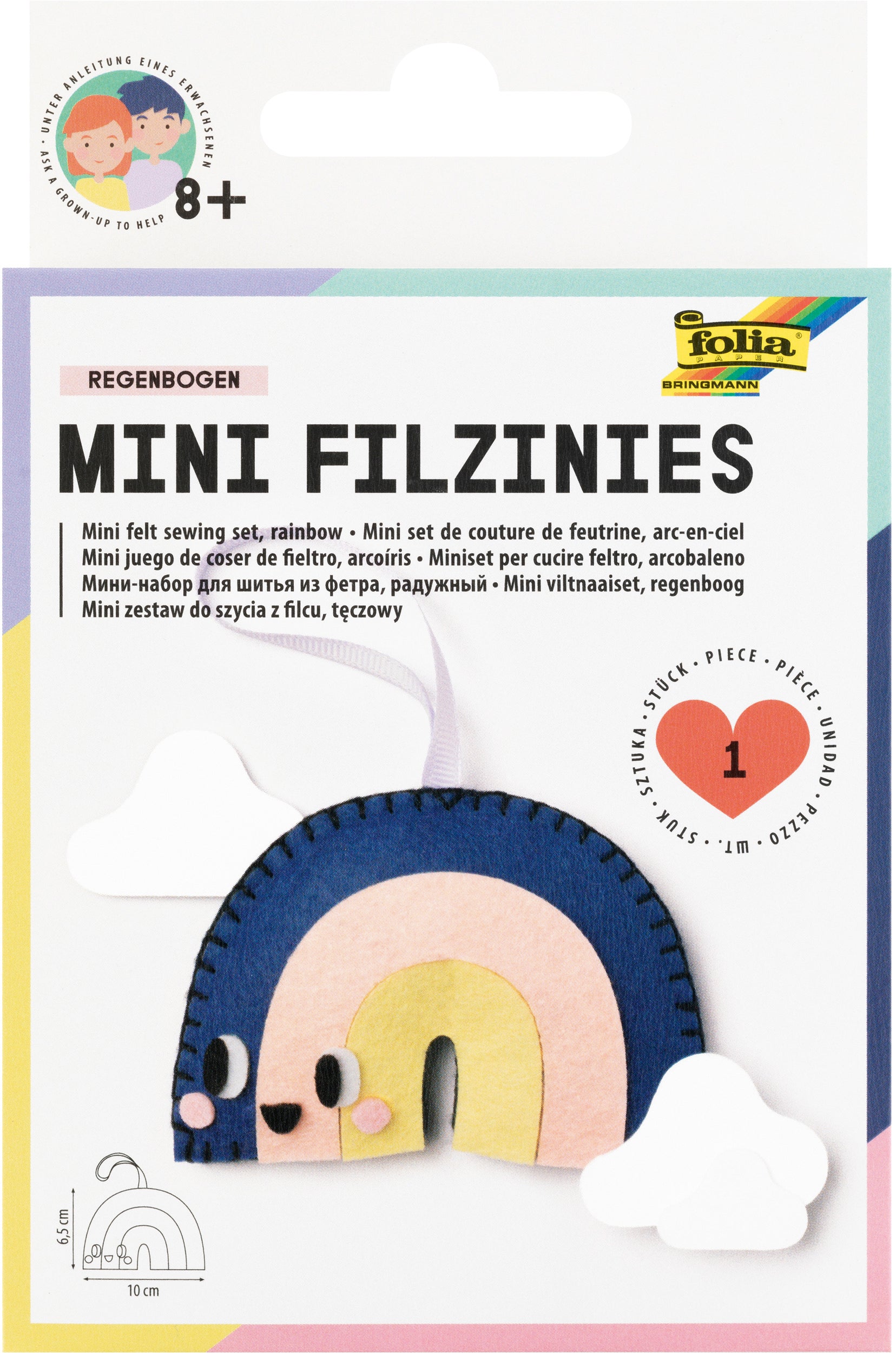 Folia Mini Filzinies – Nähset – Regenbogen – 15-teilig