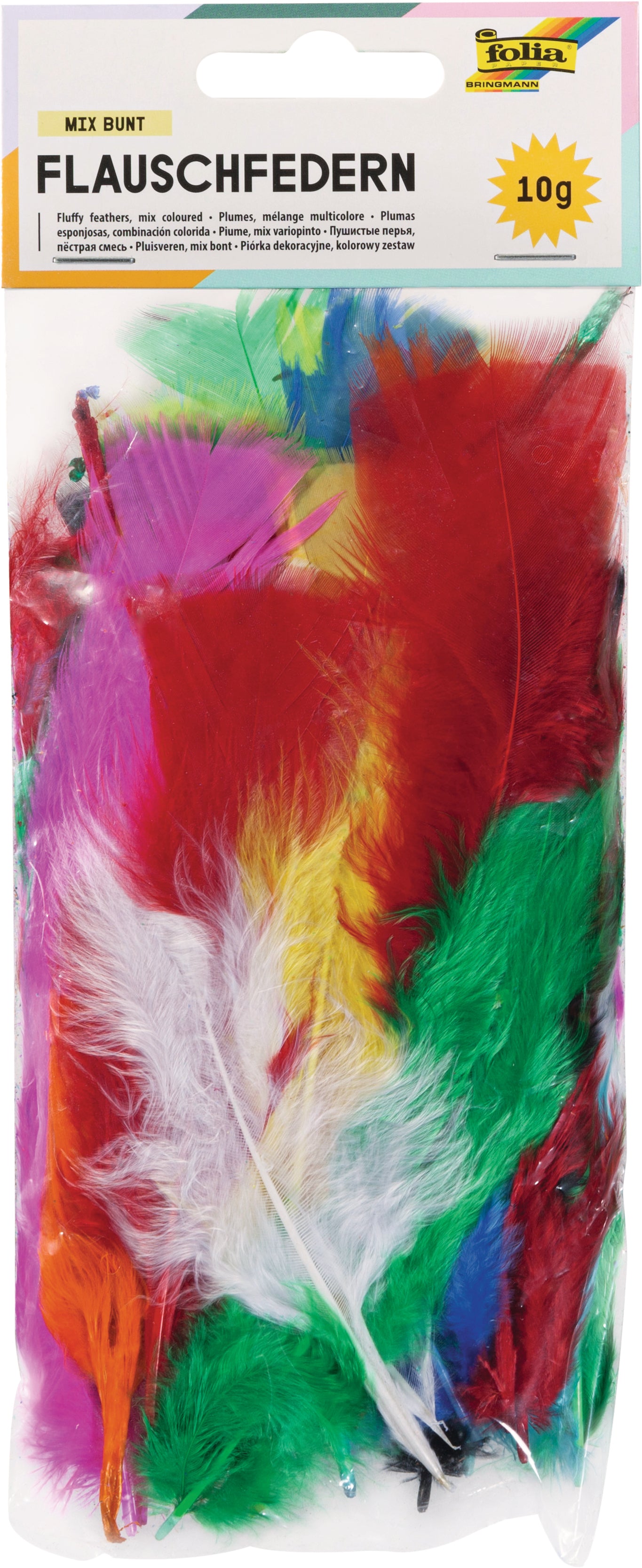 Folia Flauschfedern, Mehrfarbig, 10 × 23 × 1 cm, 13 g, 53019