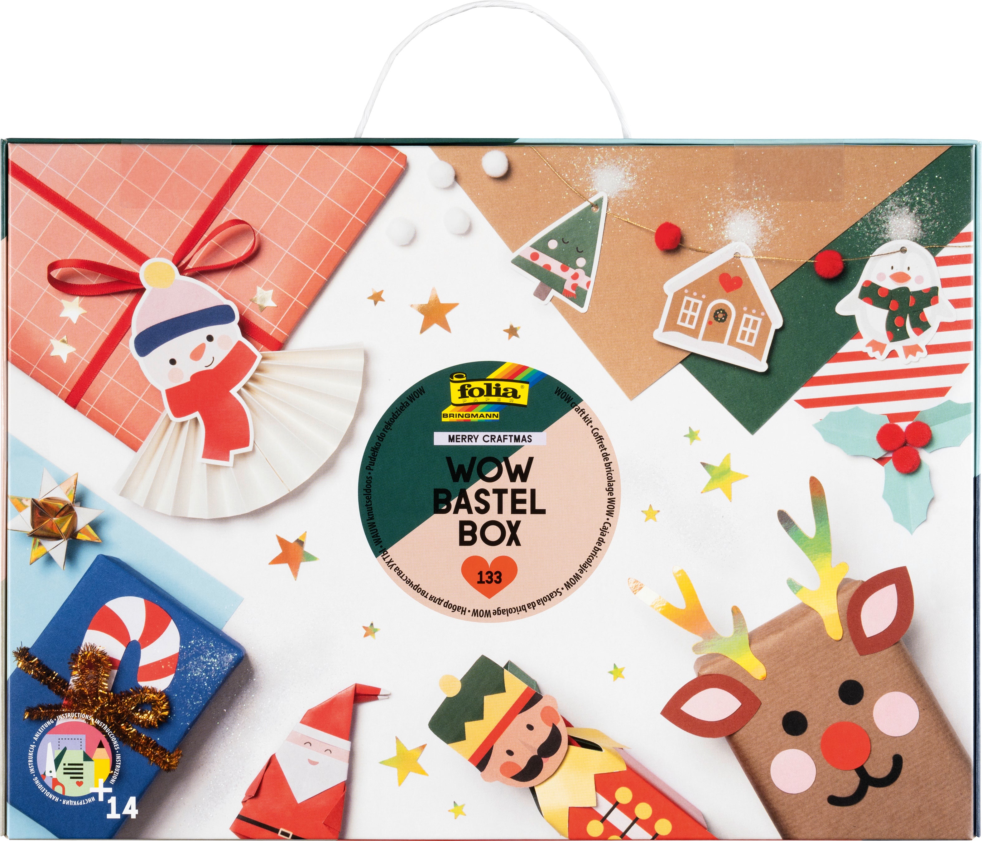 Folia Weihnachts-Bastelbox – Bastelset – 54-teilig