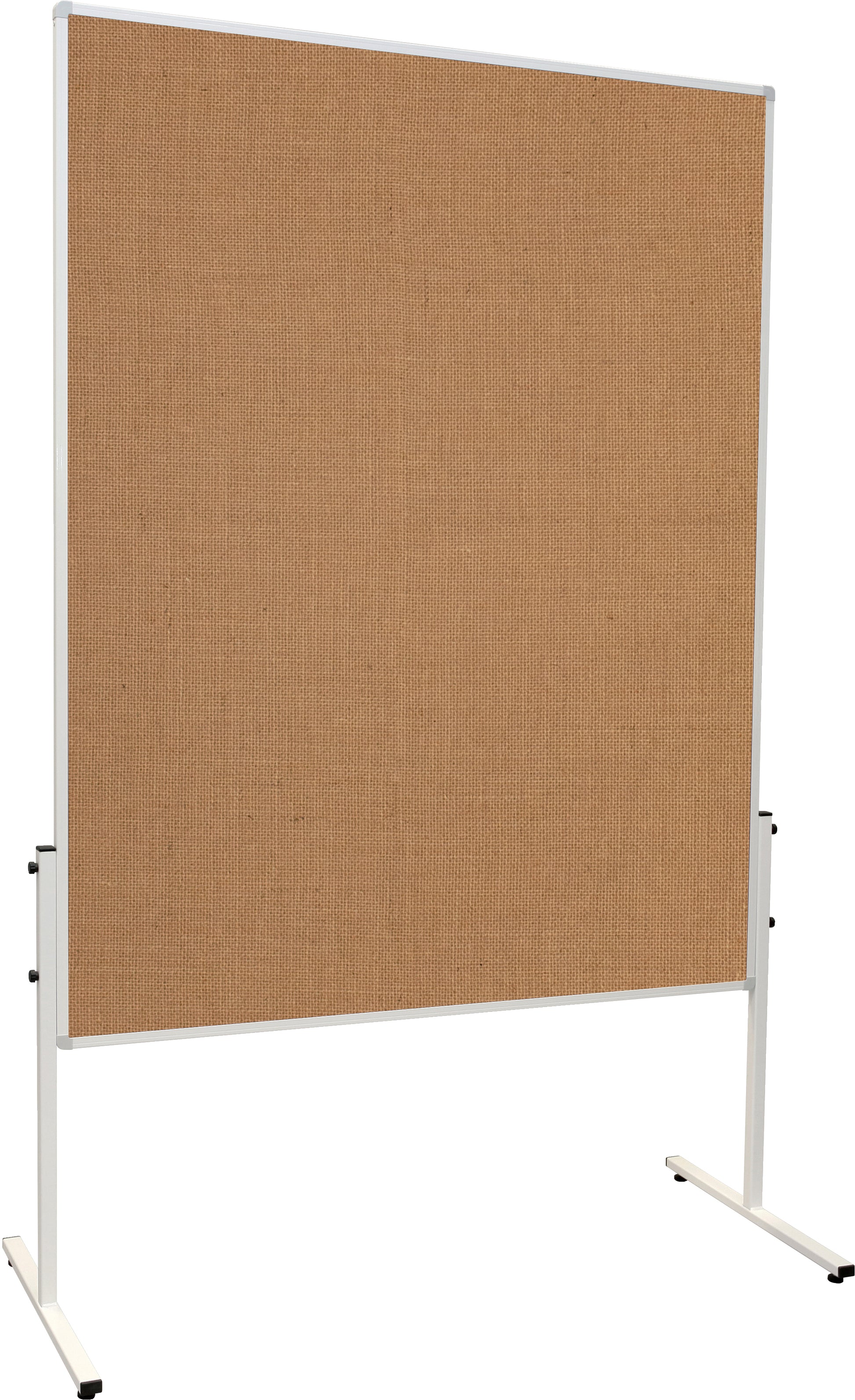 Franken Moderationswand U-ActLine – Jute, mit Standfüssen, doppelseitig – 120 × 150 cm – Stahlrahmen
