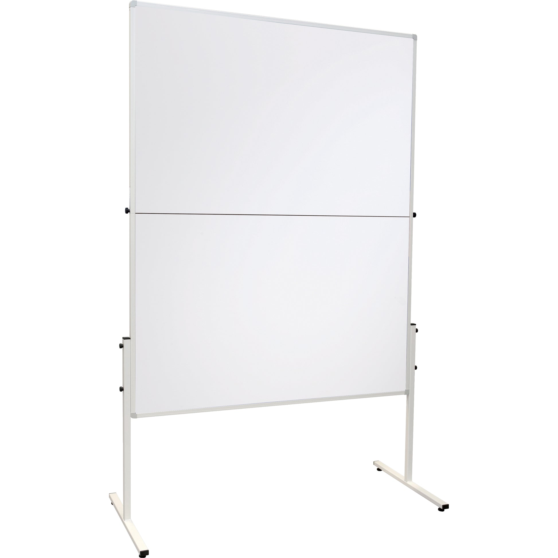 Franken Moderationswand U-ActLine – Karton, mit Standfüssen, doppelseitig – 120 × 150 cm – weiss, Stahlrahmen