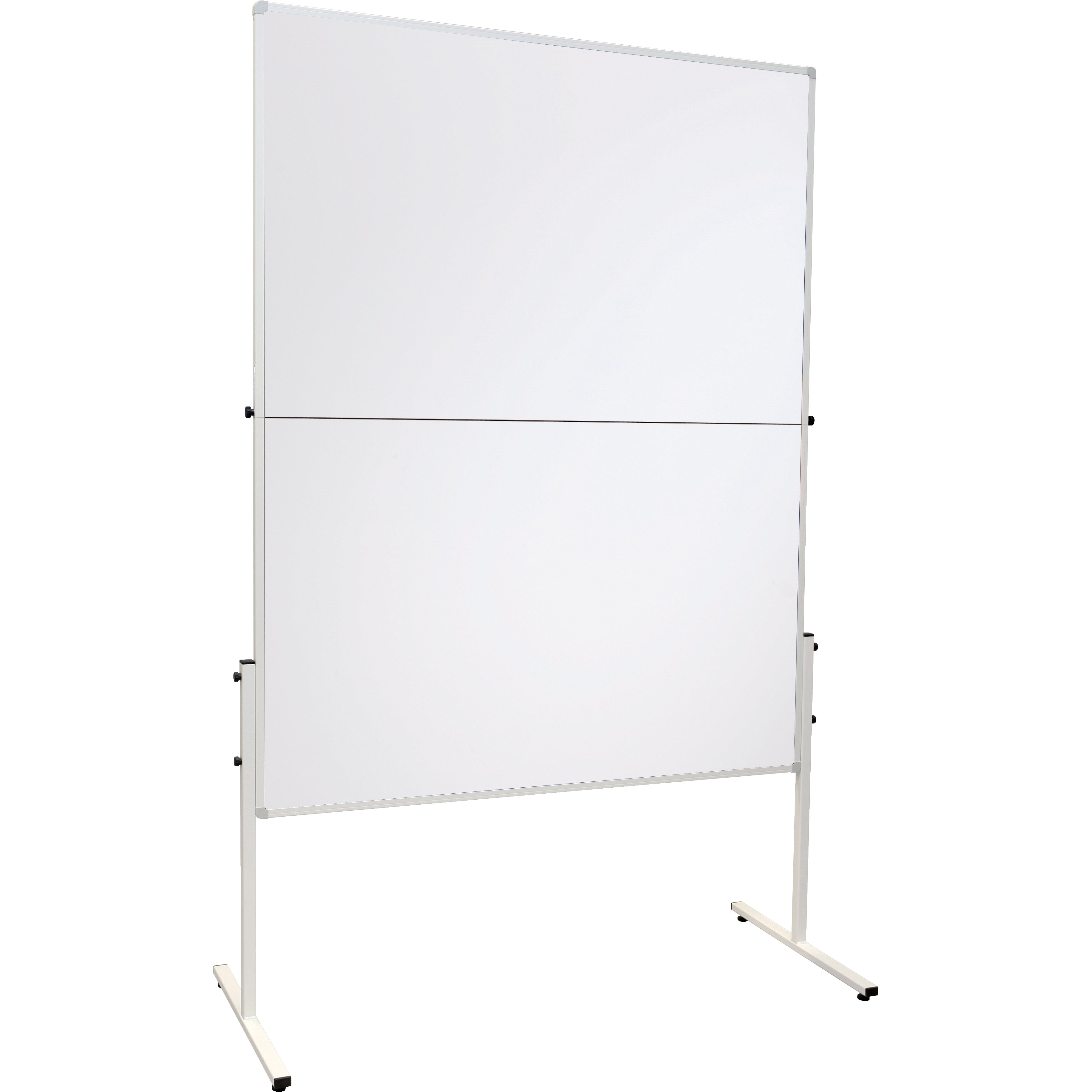 Franken Moderationswand U-ActLine – Karton, mit Standfüssen, doppelseitig – 120 × 150 cm – weiss, Stahlrahmen