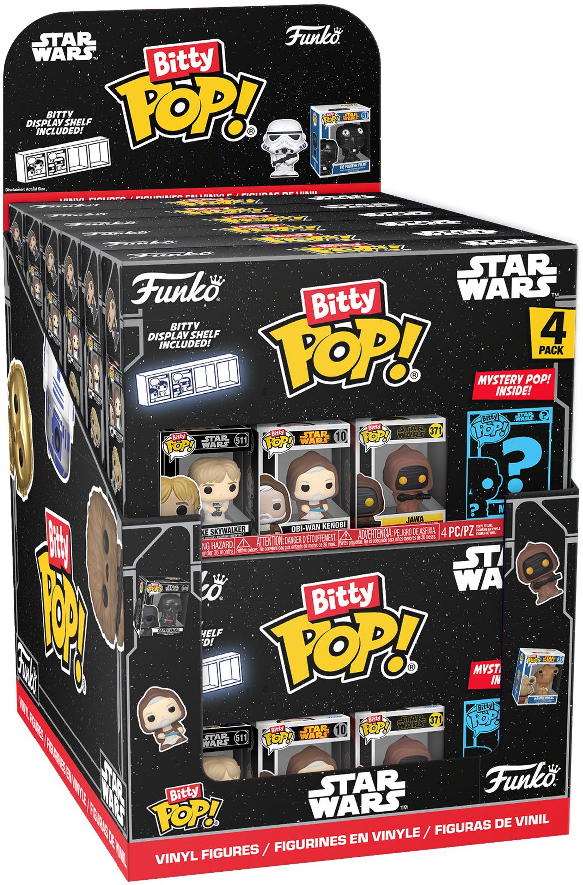 FUNKO Bitty Pop 5380.7634 Figur – Star Wars – mit Acrylkoffer – Höhe 2,2 cm – 4 Stück – ab 3 Jahren