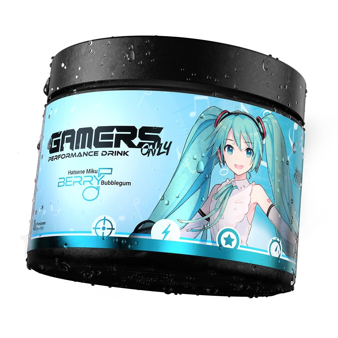 Gamersonly Getränkepulver Hatsune Miku, Berry Bubblegum, zuckerfrei, koffeinhaltig