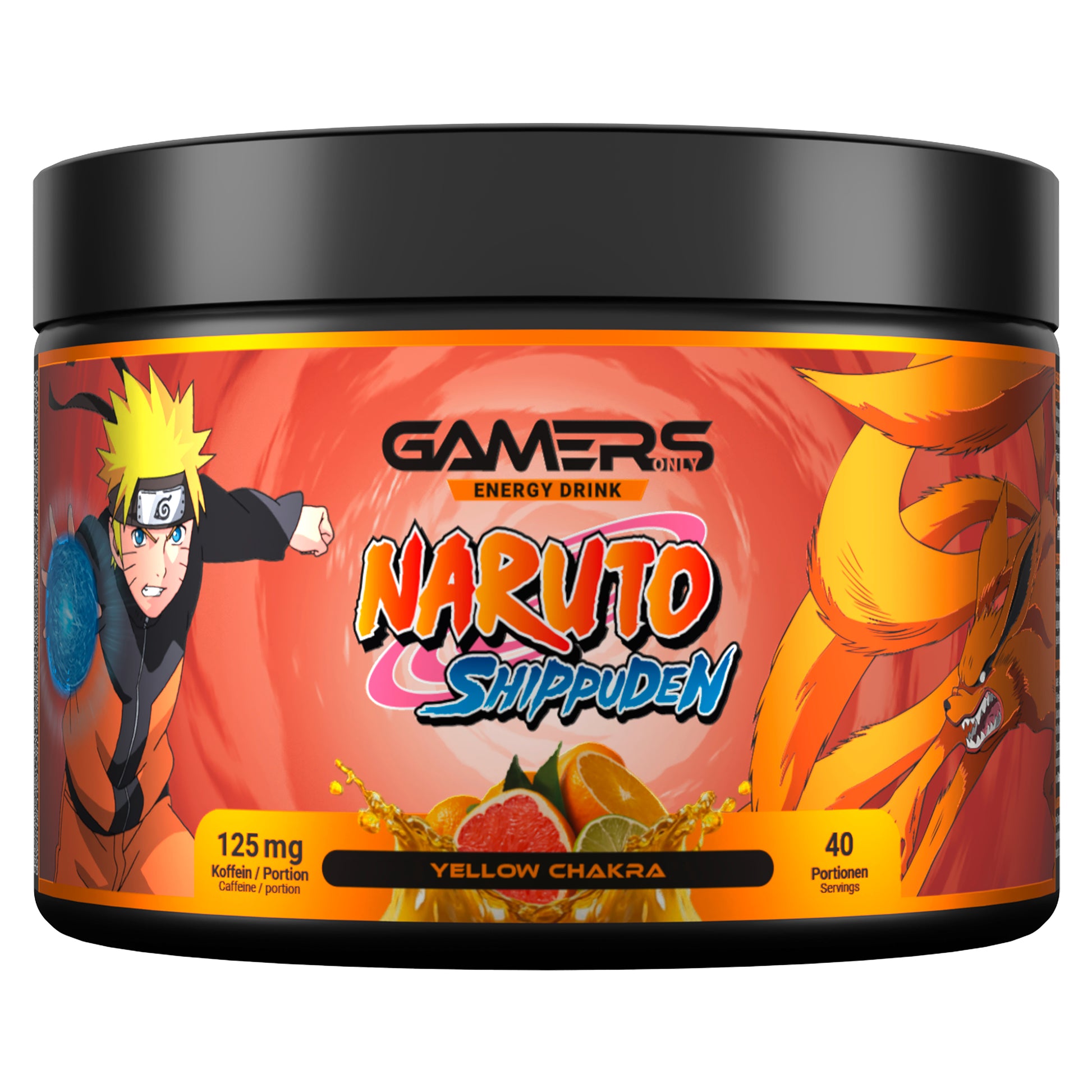 Gamersonly Energy Drink Naruto, zuckerfrei, koffeinhaltig, Pulver