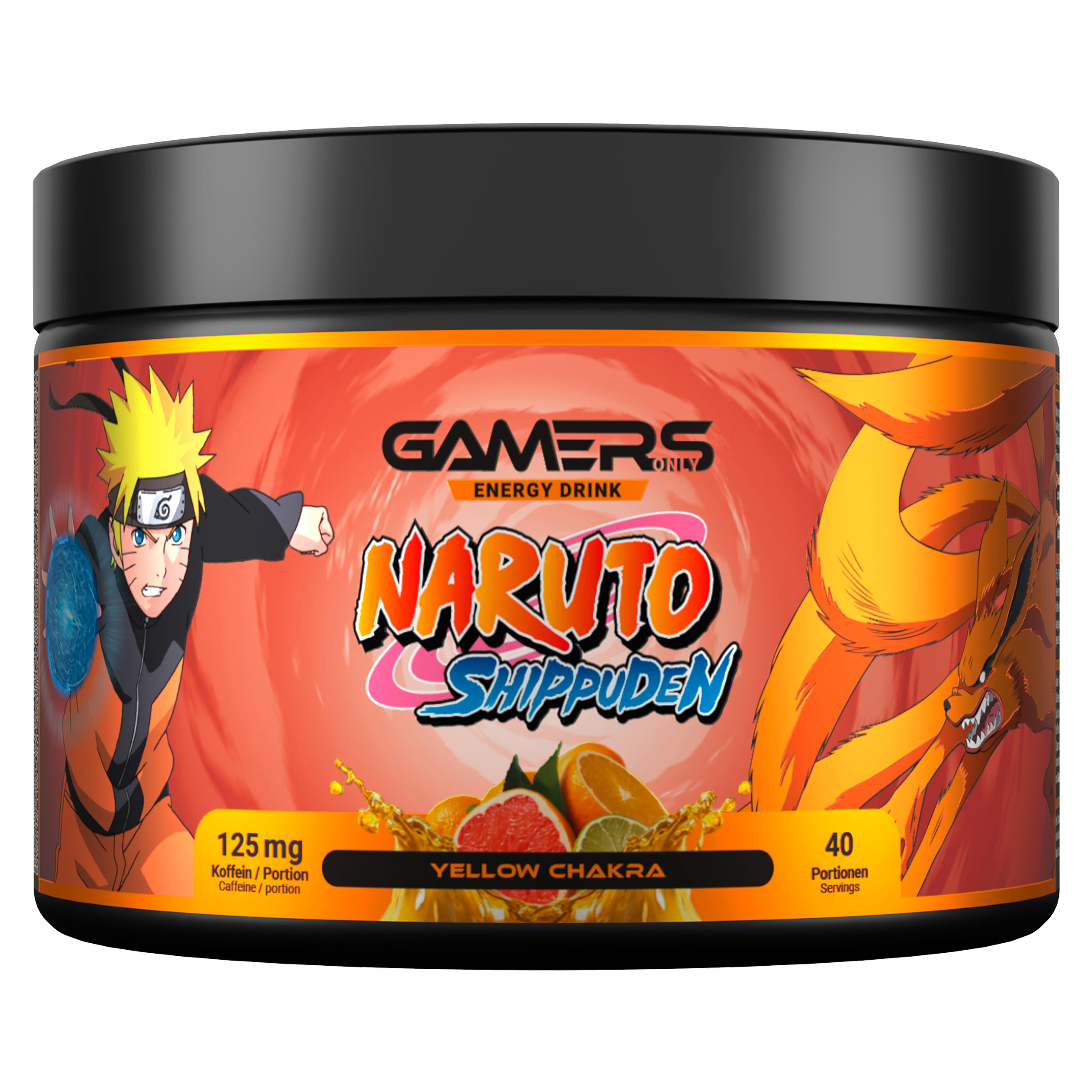 Gamersonly Energy Drink Naruto, zuckerfrei, koffeinhaltig, Pulver