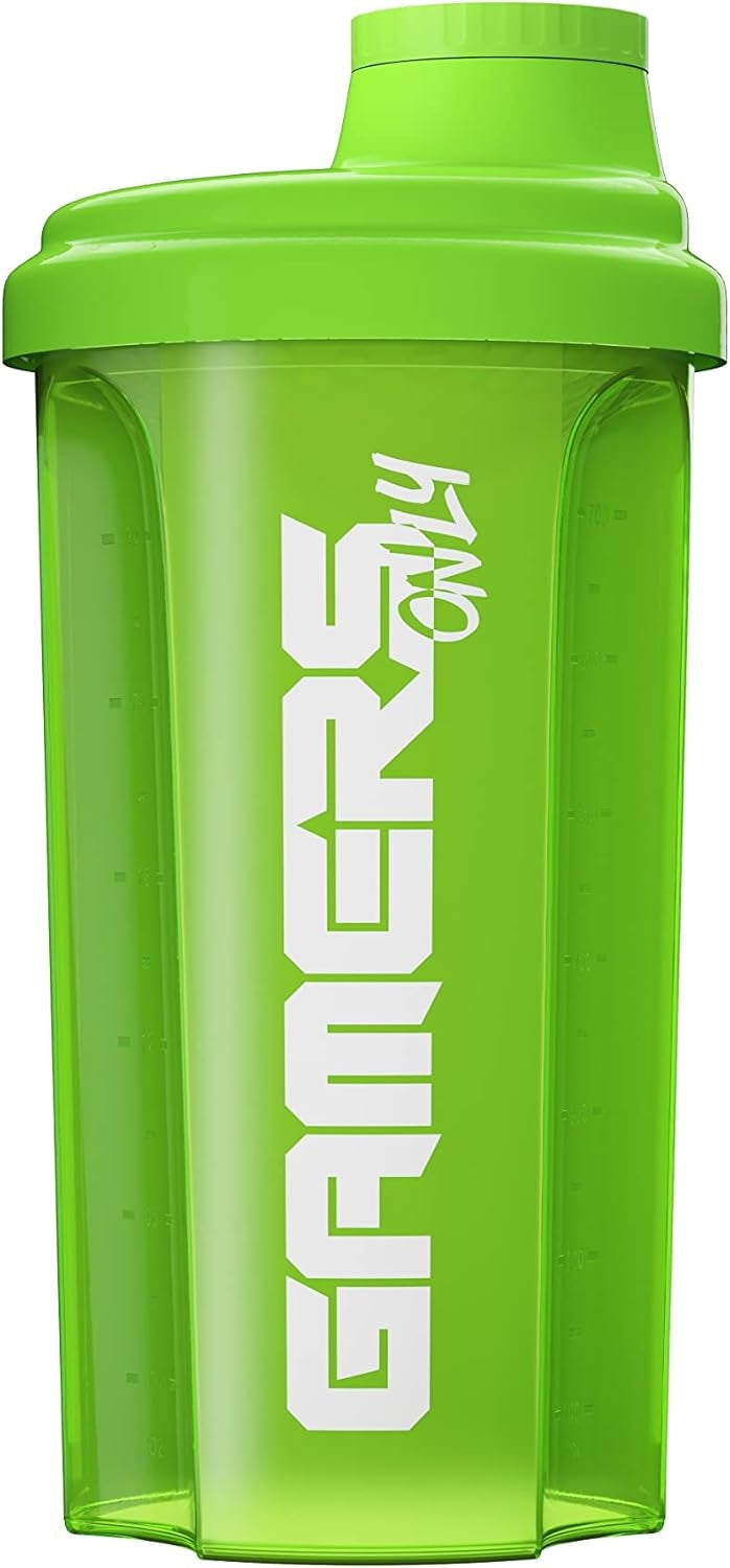 Gamersonly GO03XX010 Shaker 750 ml – Schraubdeckel, mit Sieb, BPA-frei, Grün