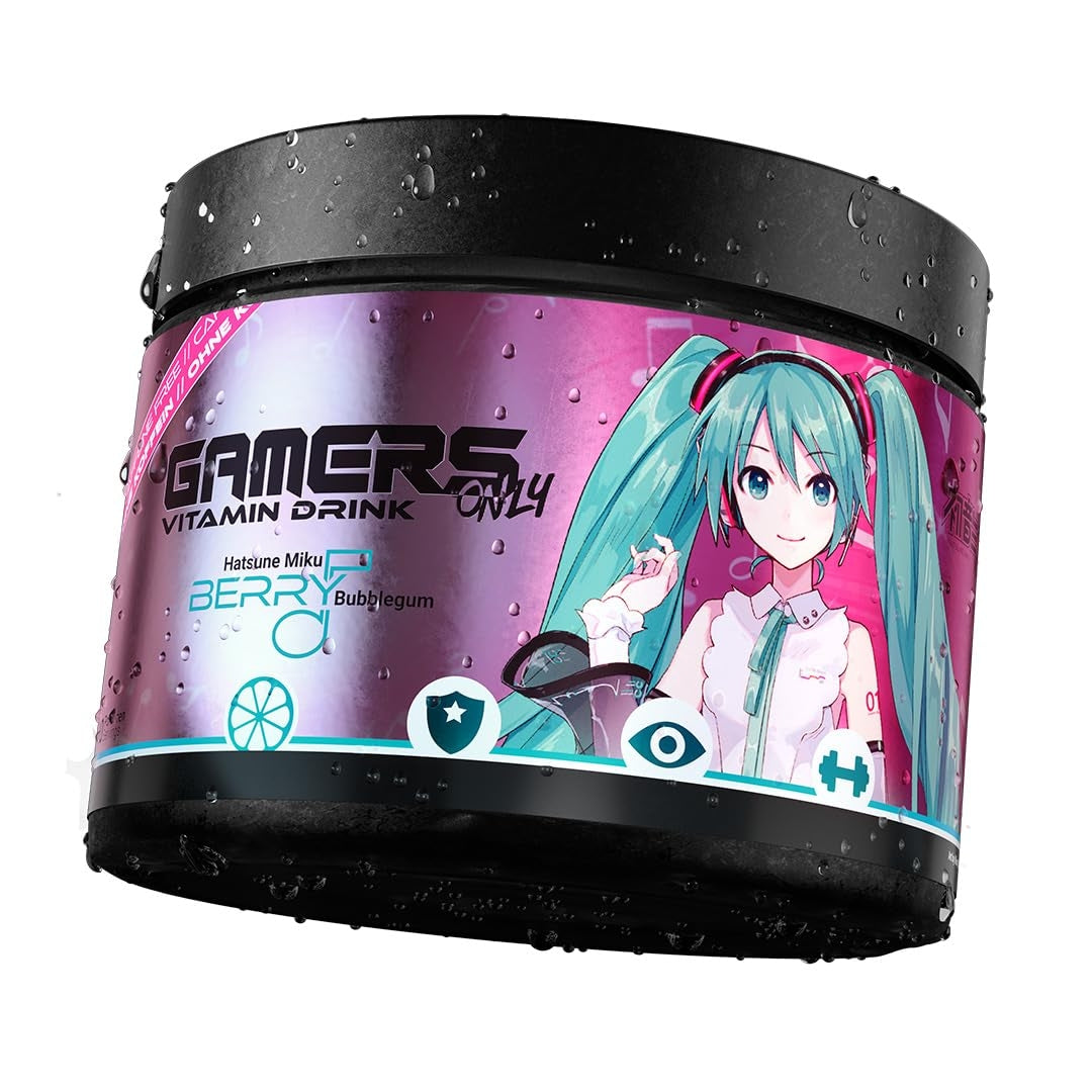 Gamersonly Gamers Only – Getränkepulver Hatsune Miku, Beeren & Bubblegum, zuckerfrei, koffeinfrei