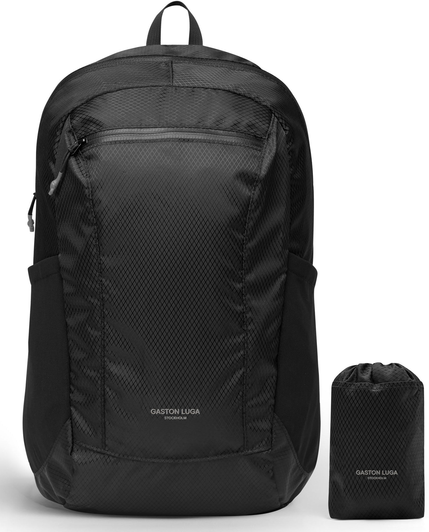 Gaston Luga City-Rucksack Lightweight Packable LWPBPBK – wasserabweisend, packbar, rPET-Polyester – schwarz