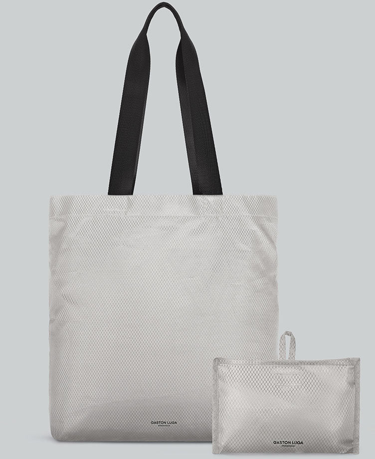Gaston luga Stofftasche, Recyceltes Polyester, Taupe, Lange Henkel