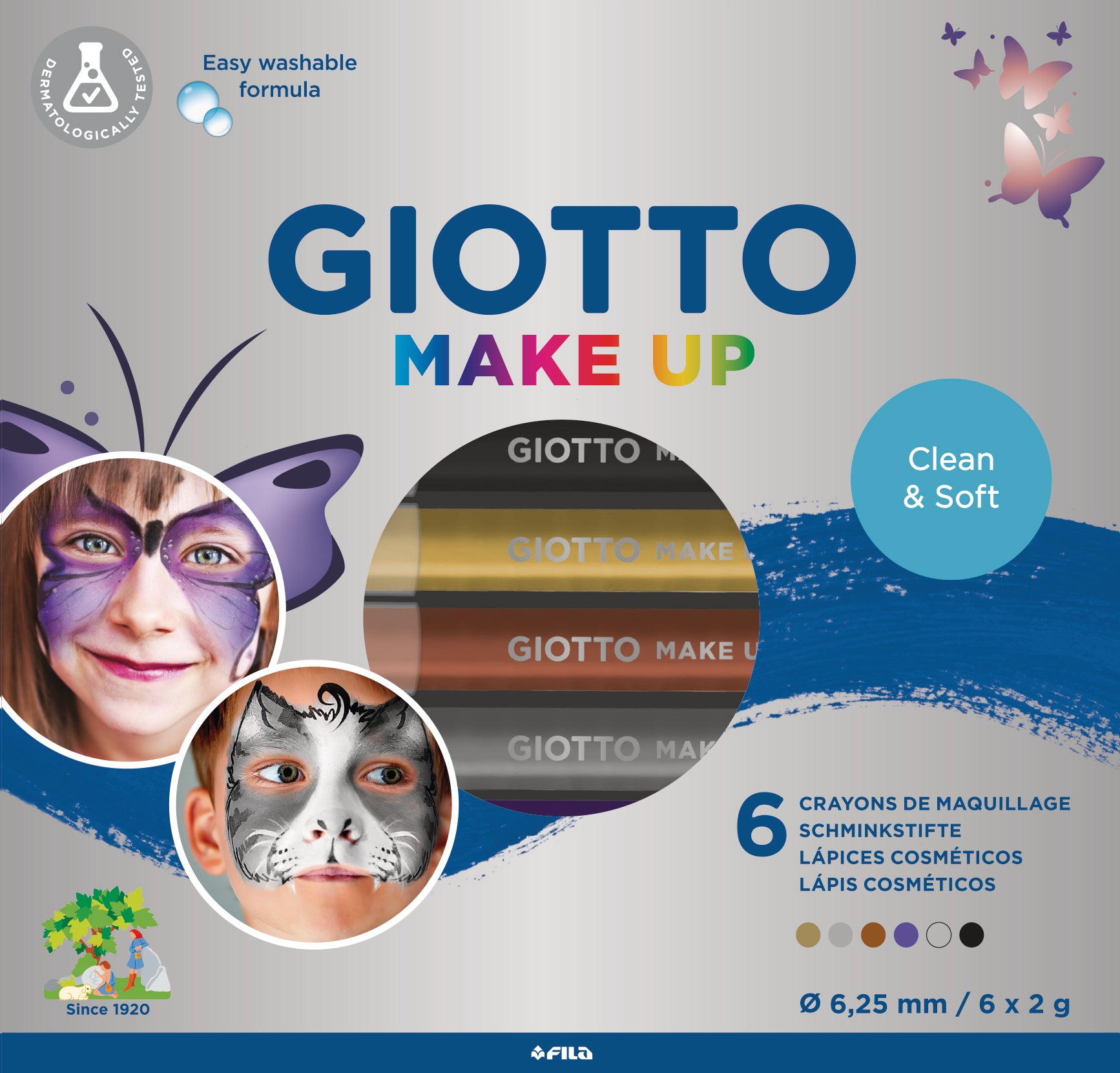 Giotto Schminkstifte Make-Up F474300 – Metallic – 6 Stk