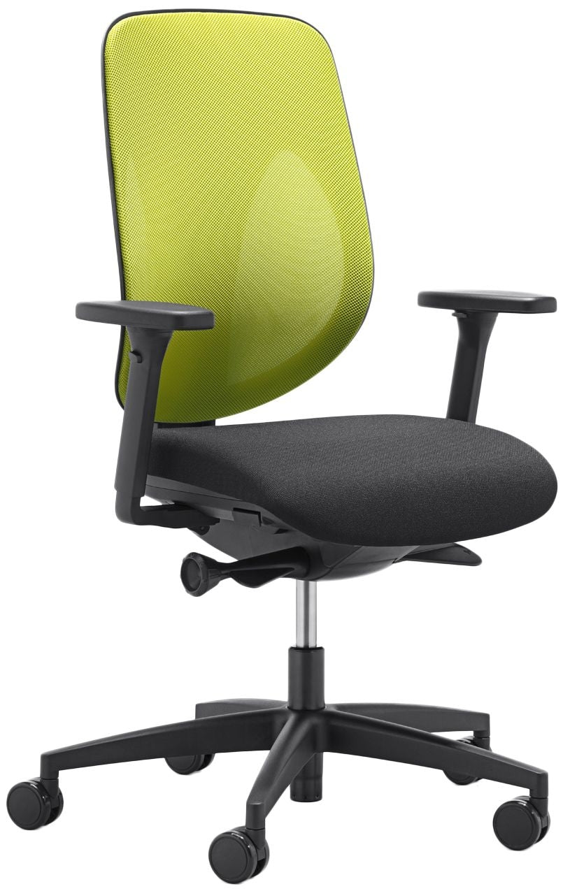 Giroflex 353-4029 Bürostuhl – Netzrücken – Grün, 2D-Armlehnen, mit Lendenstütze