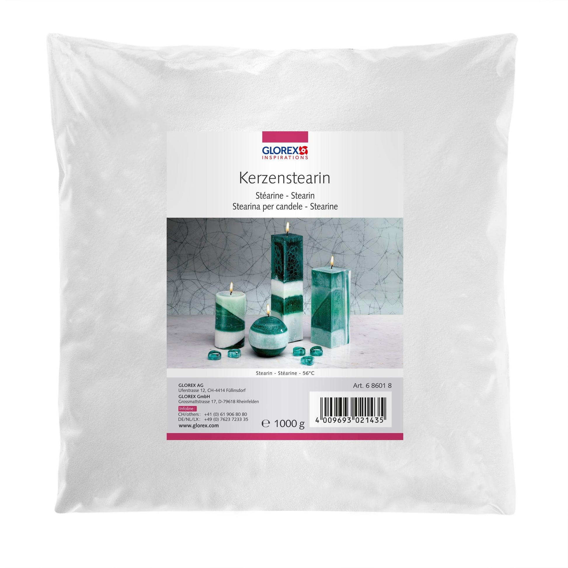GLOREX Kerzenstearin, 19 × 5 × 21,5 cm, 1,0 kg, 686018