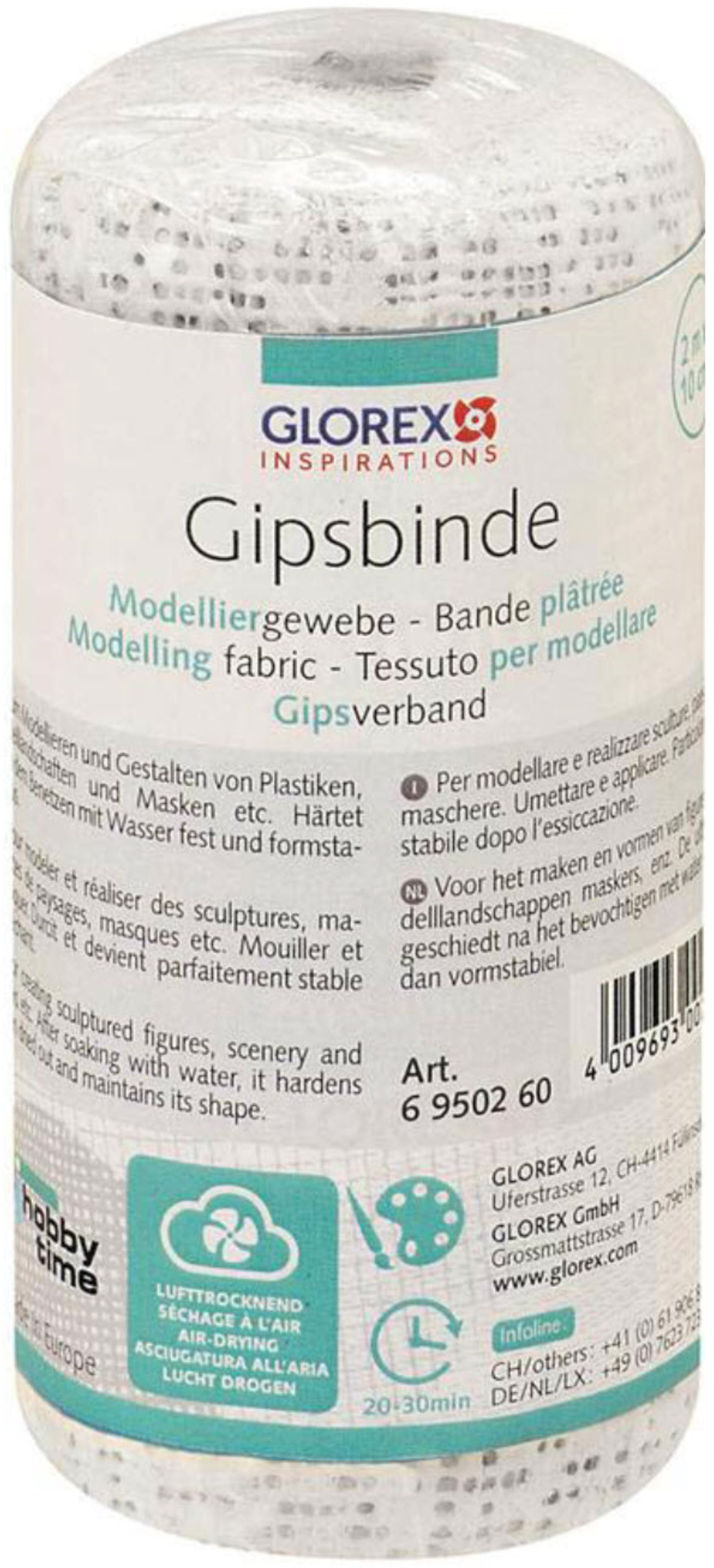 GLOREX Gipsbinde, Modelliergewebe, 6 × 11 cm, 83 g, 6950260