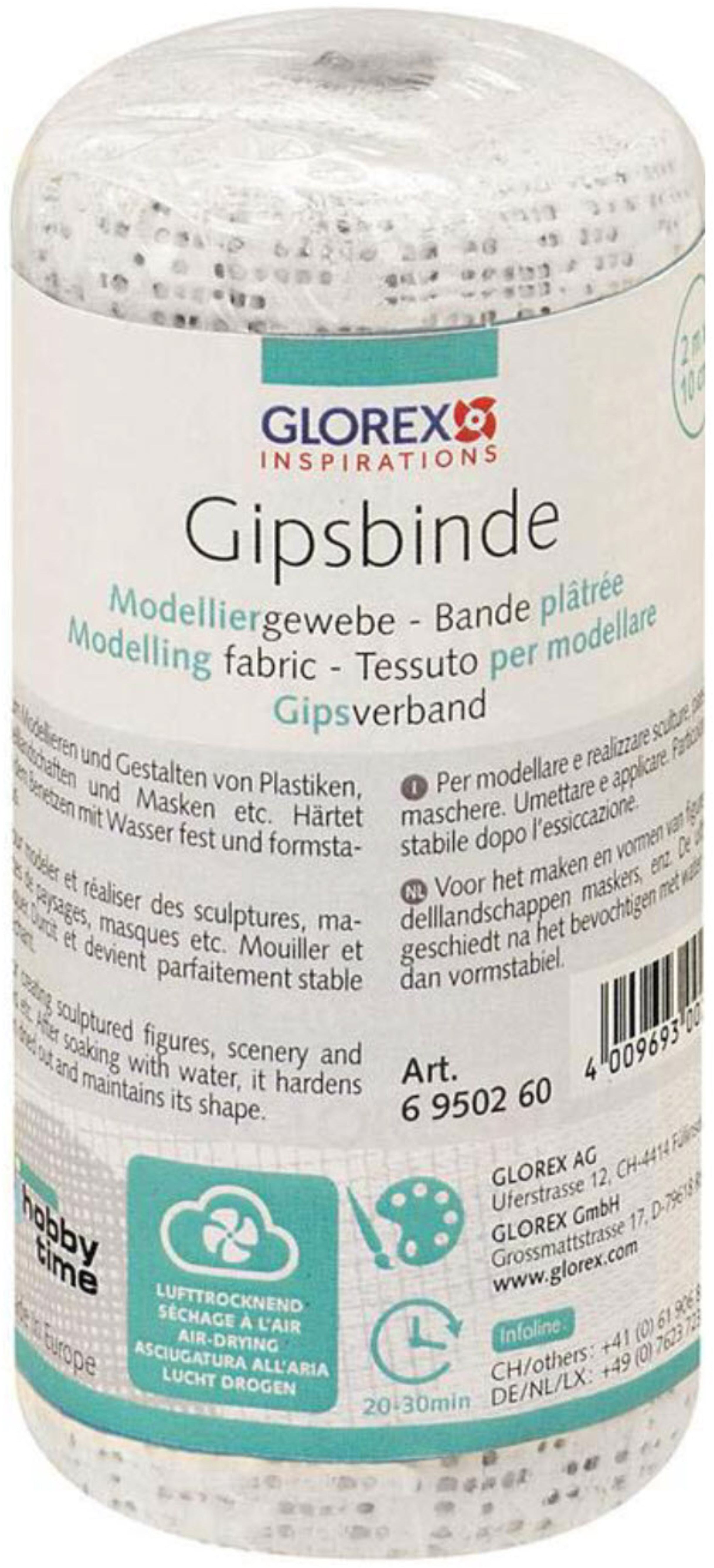 GLOREX Gipsbinde, Modelliergewebe, 6 × 11 cm, 83 g, 6950260