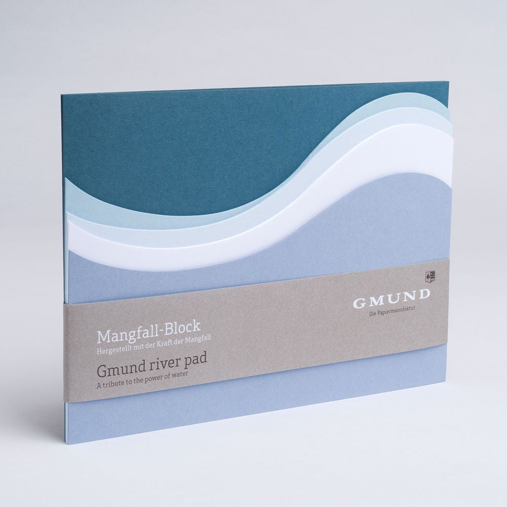 Gmund Berg&Tal Notizblock – A5 – blanko – 35 Blatt, graublau