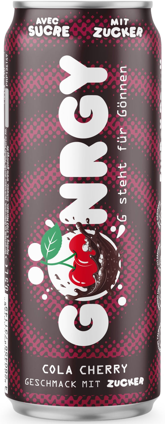 Gönergy Energy Drink, Cola & Kirsche, koffeinhaltig – 24 × 5 dl