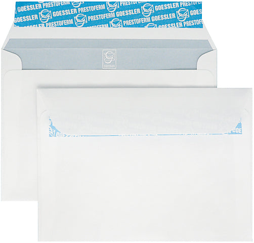 Goessler Couvert C6, ohne Fenster, Haftklebung, weiss, 100 g/m², mit Innendruck – 500 Stk.