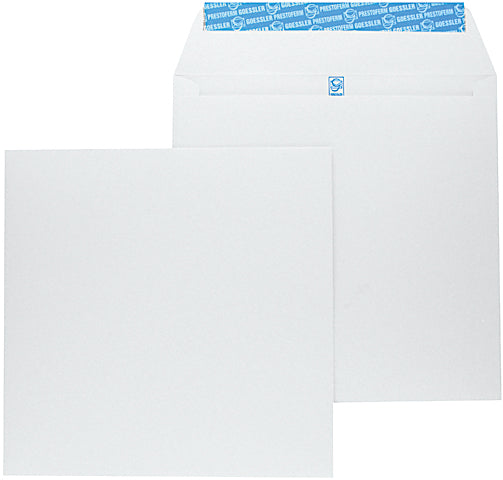 Goessler Couvert 220 × 220 mm, ohne Fenster, Haftklebung, weiss, 120 g/m² – 250 Stk.