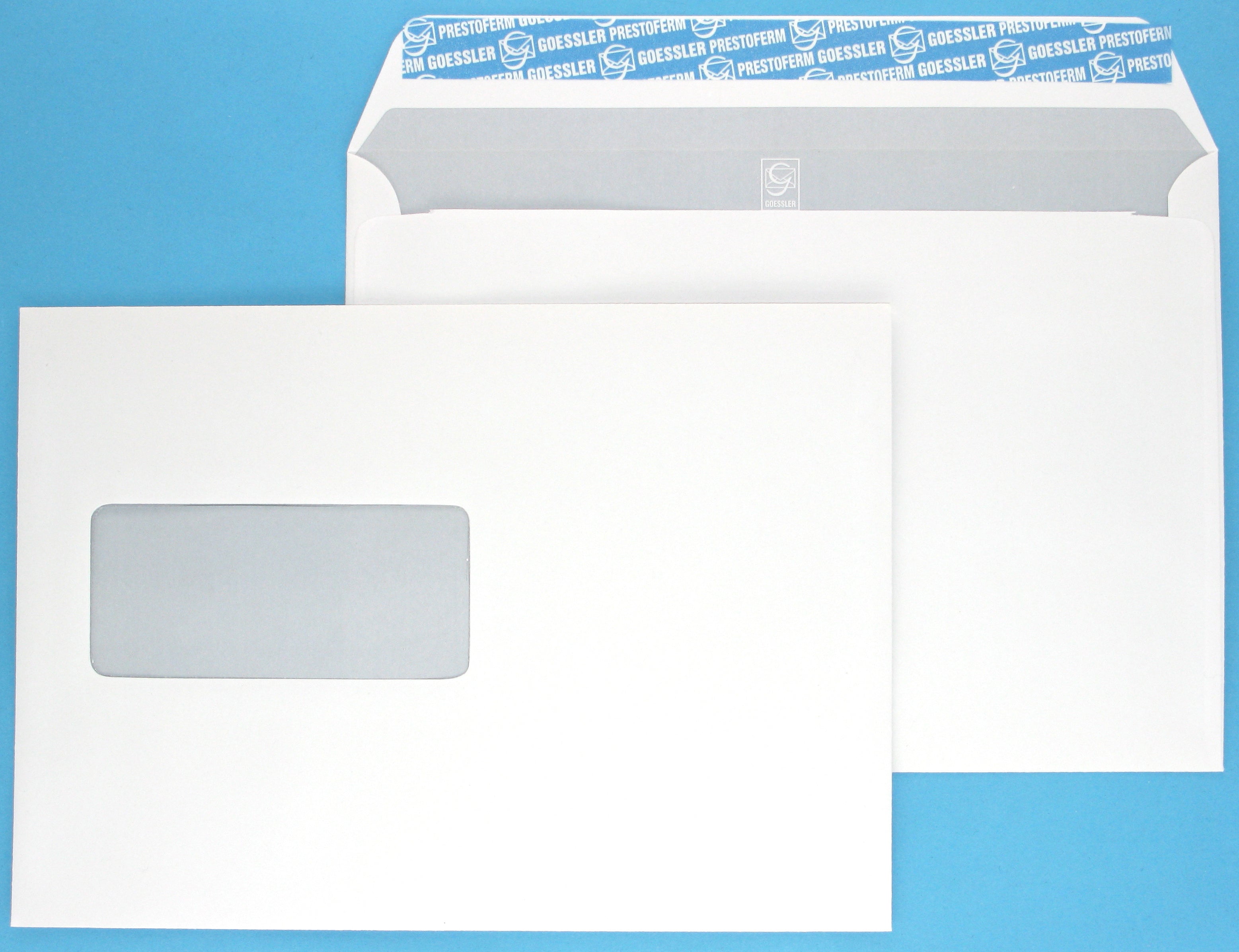 Goessler Couvert C5, mit Fenster, Haftklebung, weiss, 100 g/m², mit Innendruck – 500 Stk.