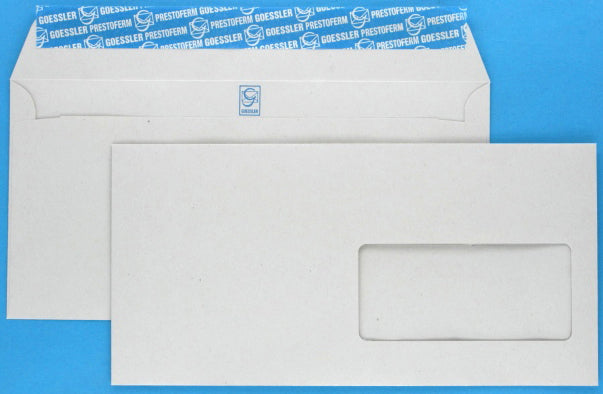 Goessler Couvert C5/6, mit Fenster, Haftklebung, grau, 80 g/m² – 500 Stk.