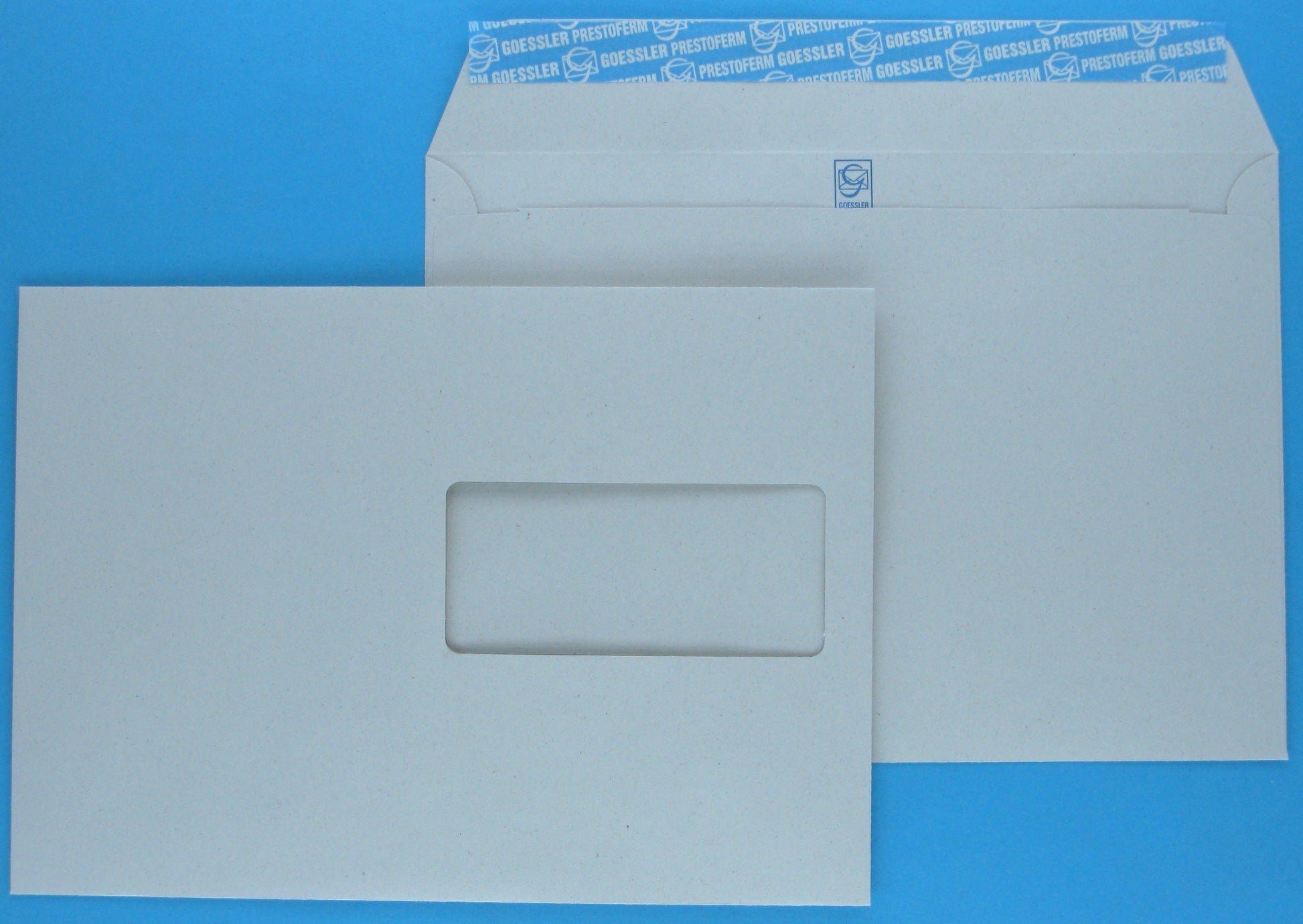 Goessler Couvert C5, mit Fenster, Haftklebung, grau, 100 g/m², Recyclingpapier, Renova – Goessler – 500 Stk.