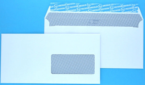 Goessler Couvert C5/6, mit Fenster, selbstklebend, weiss, 80 g/m², mit Innendruck