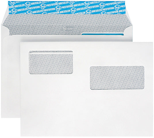 Goessler Couvert C5, mit Fenster, Haftklebung, weiss, 100 g/m², mit Innendruck – 500 Stk.