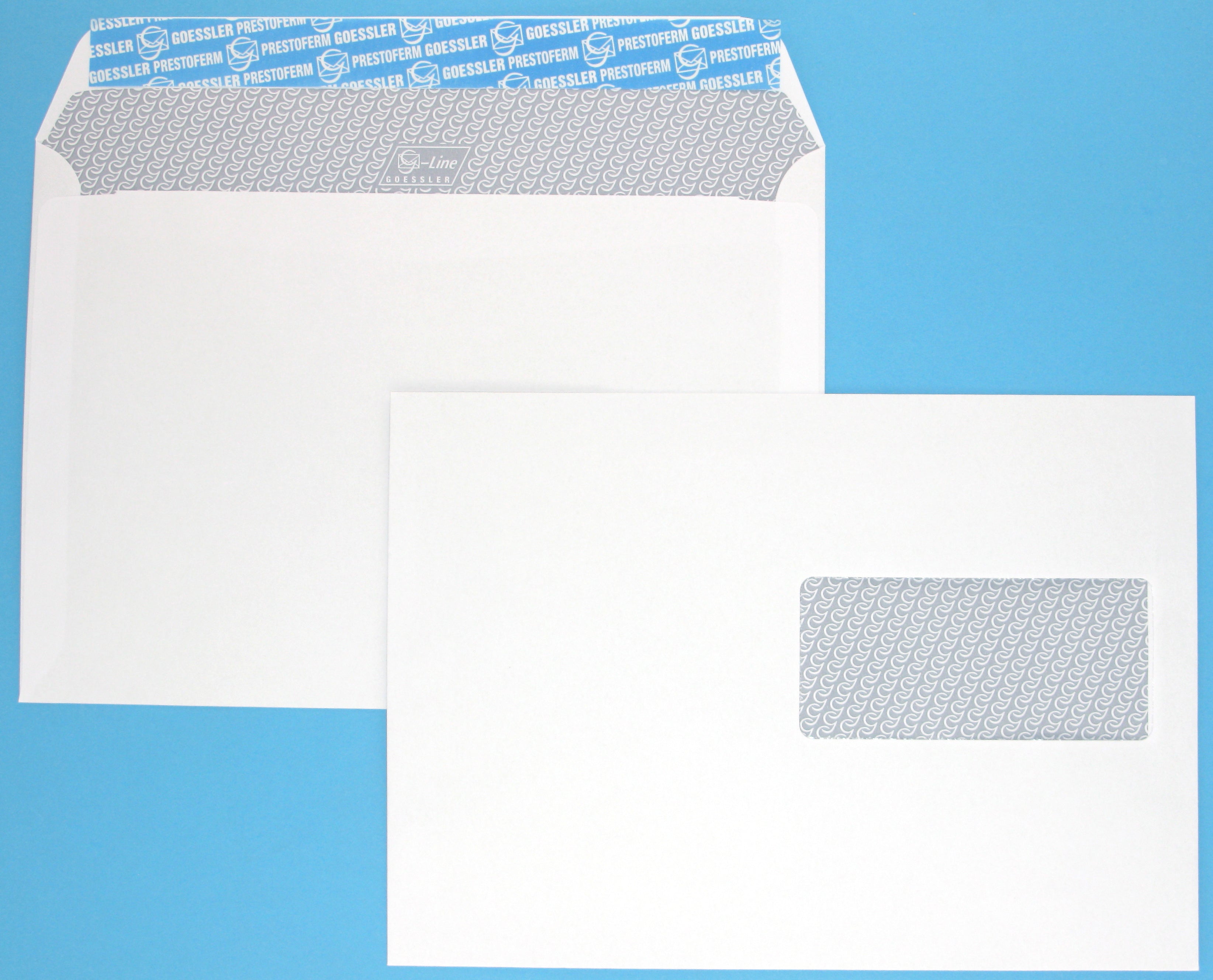 Goessler Couvert C5, mit Fenster, Haftklebung, weiss, 80 g/m², mit Innendruck – 500 Stk.