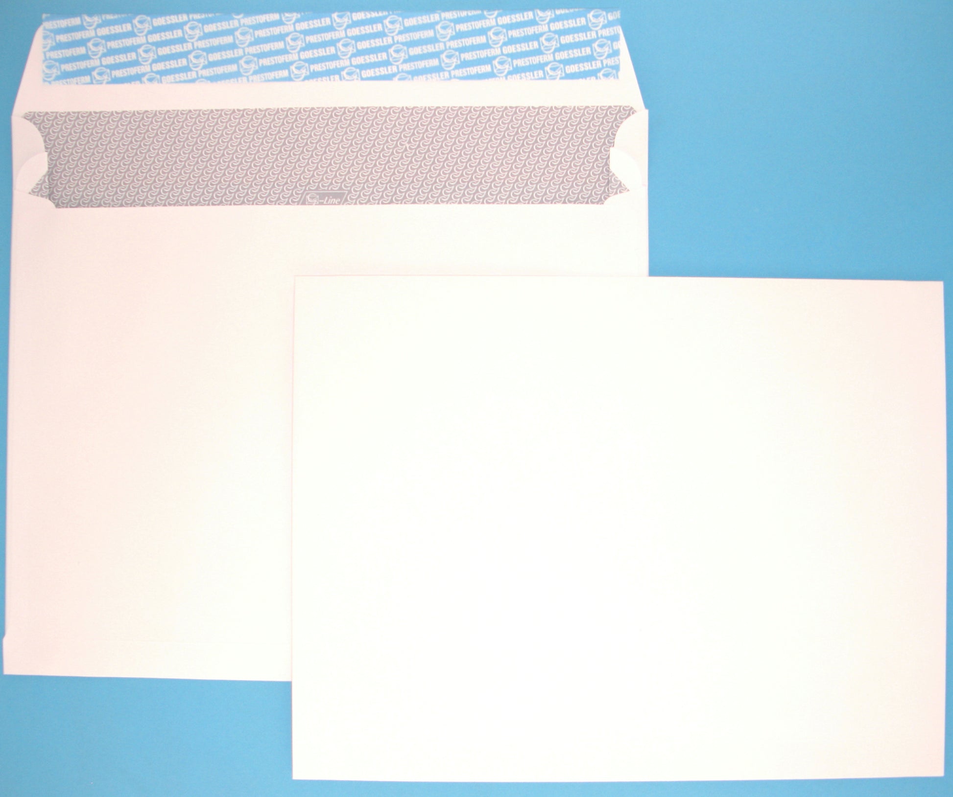 Goessler Seitenfaltentasche C4, ohne Fenster, Haftklebung, weiss, 140 g/m², mit Innendruck – 100 Stk.