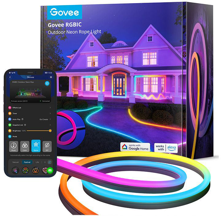 Govee LED-Streifen Aussen Light Pro H61A83D1 – 10 m – RGBIC – IP67 – Sprachsteuerung, Musik-Synchronisation
