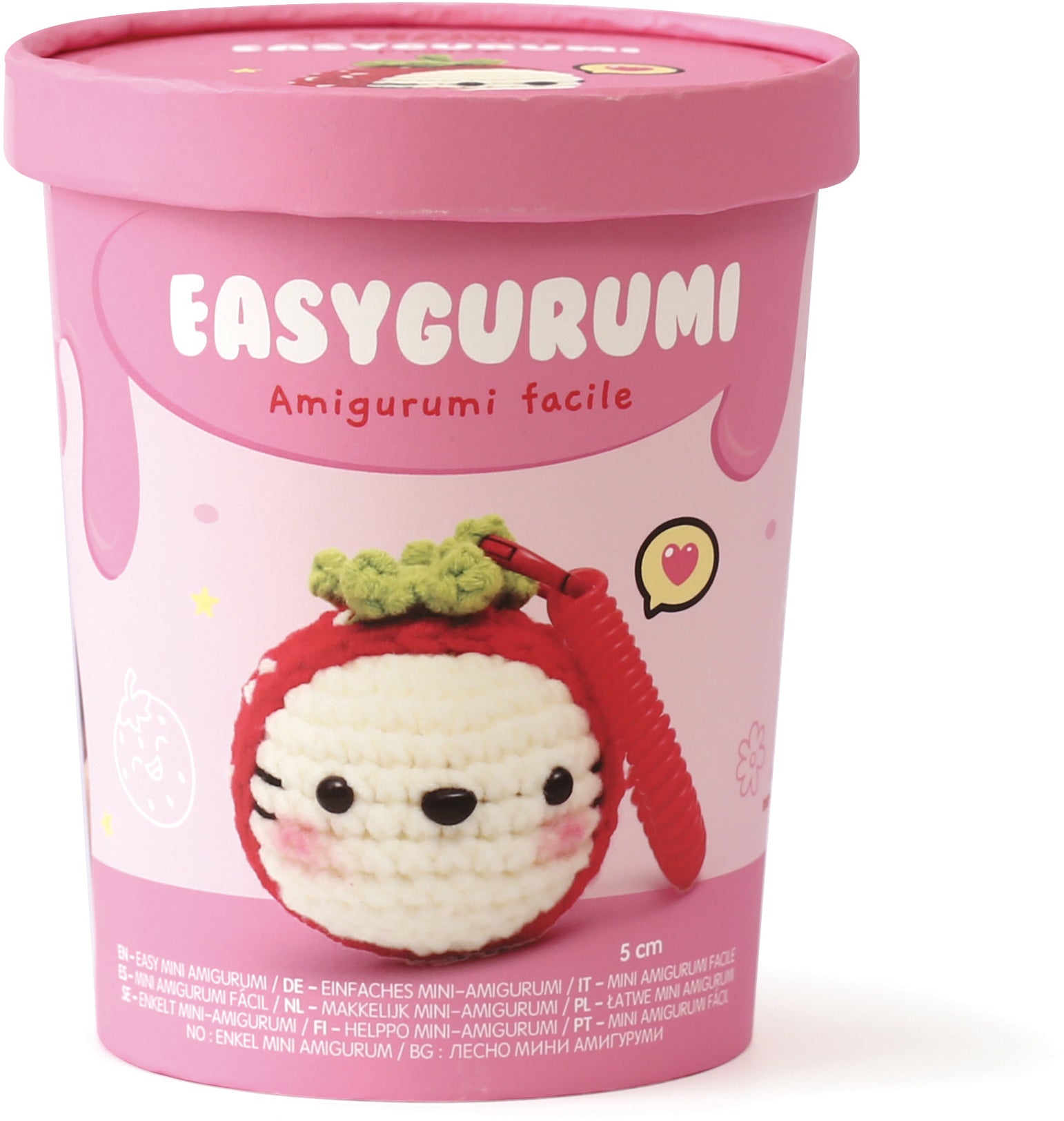 Graine creative Easygurumi Kit GC-420400 Häkelset Erdbeere – Mehrfarbig
