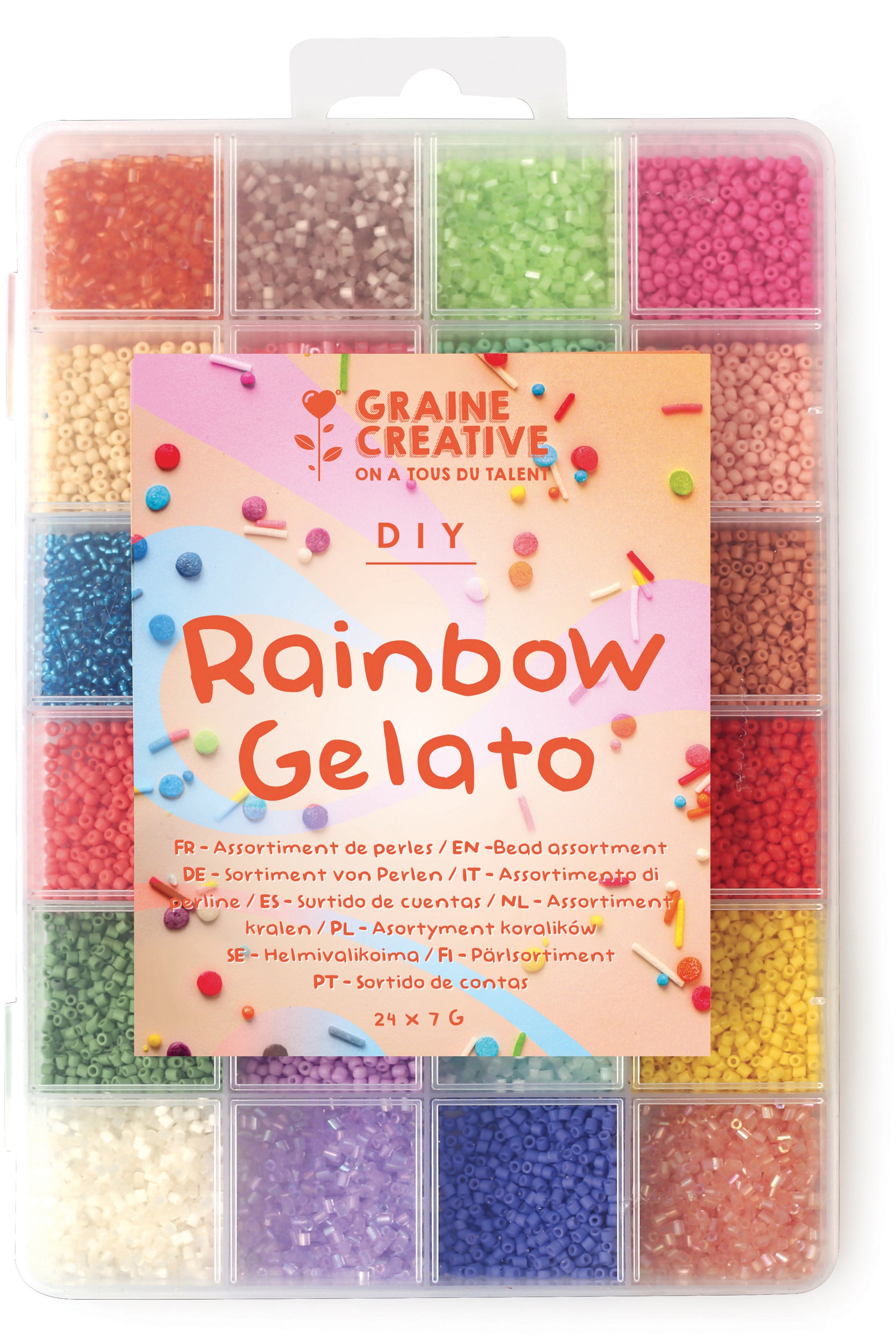 Graine creative Perlenset – Mehrfarbig – 247 g – Rainbow Gelato