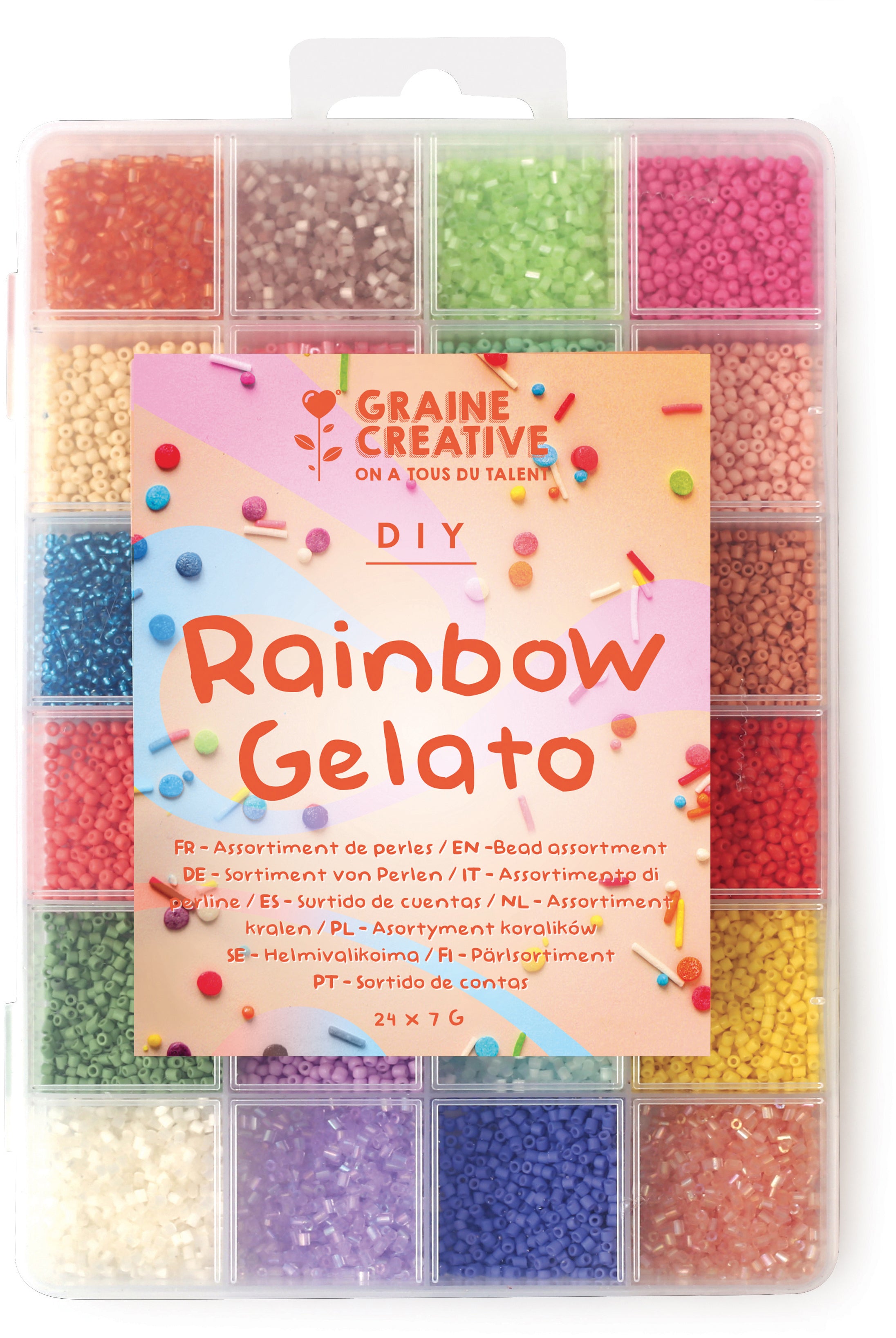 Graine creative Perlenset – Mehrfarbig – 247 g – Rainbow Gelato