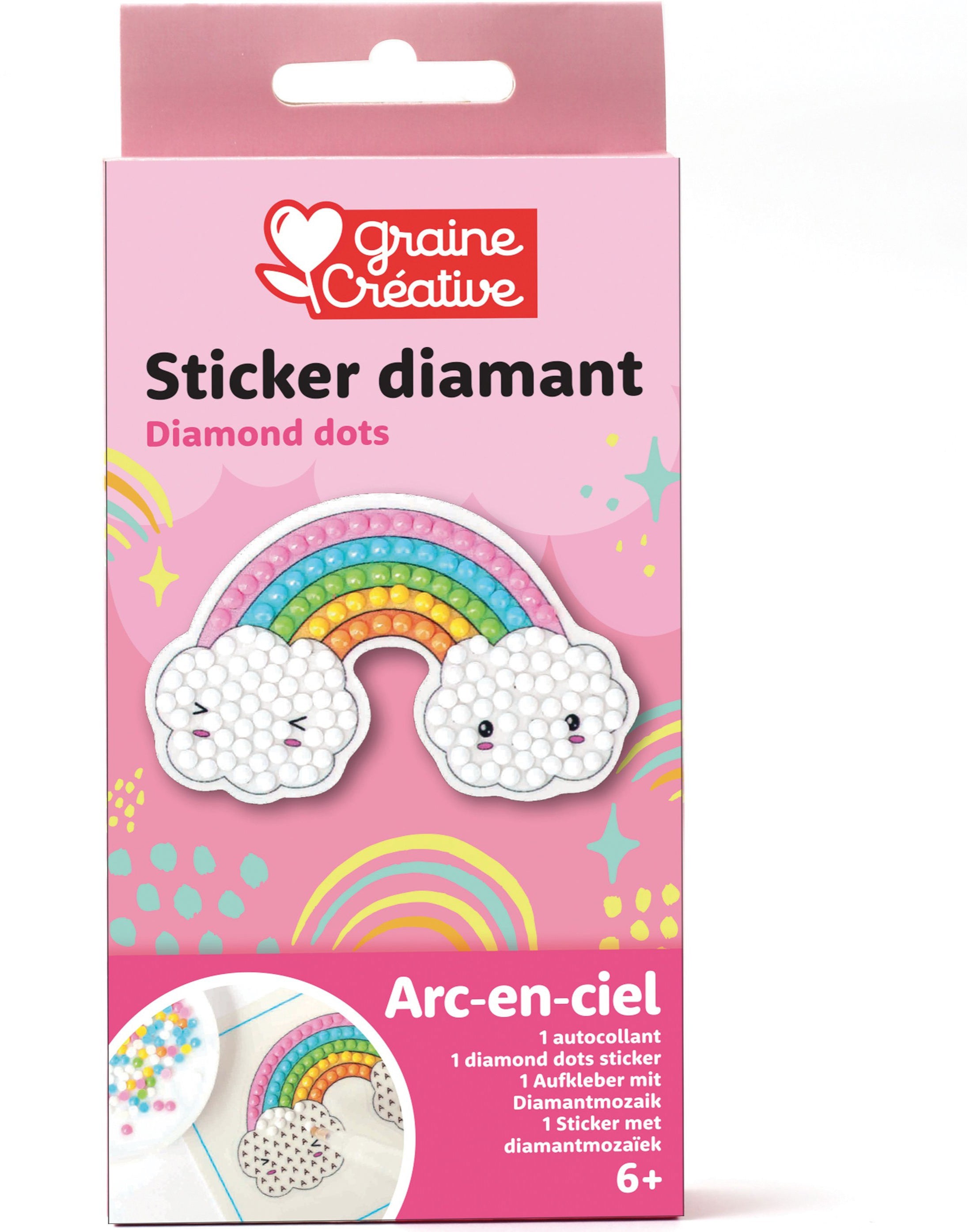 Graine creative Diamond-Painting-Set – Regenbogen – 15 × 7,5 cm – inkl. Stift & Strasssteine