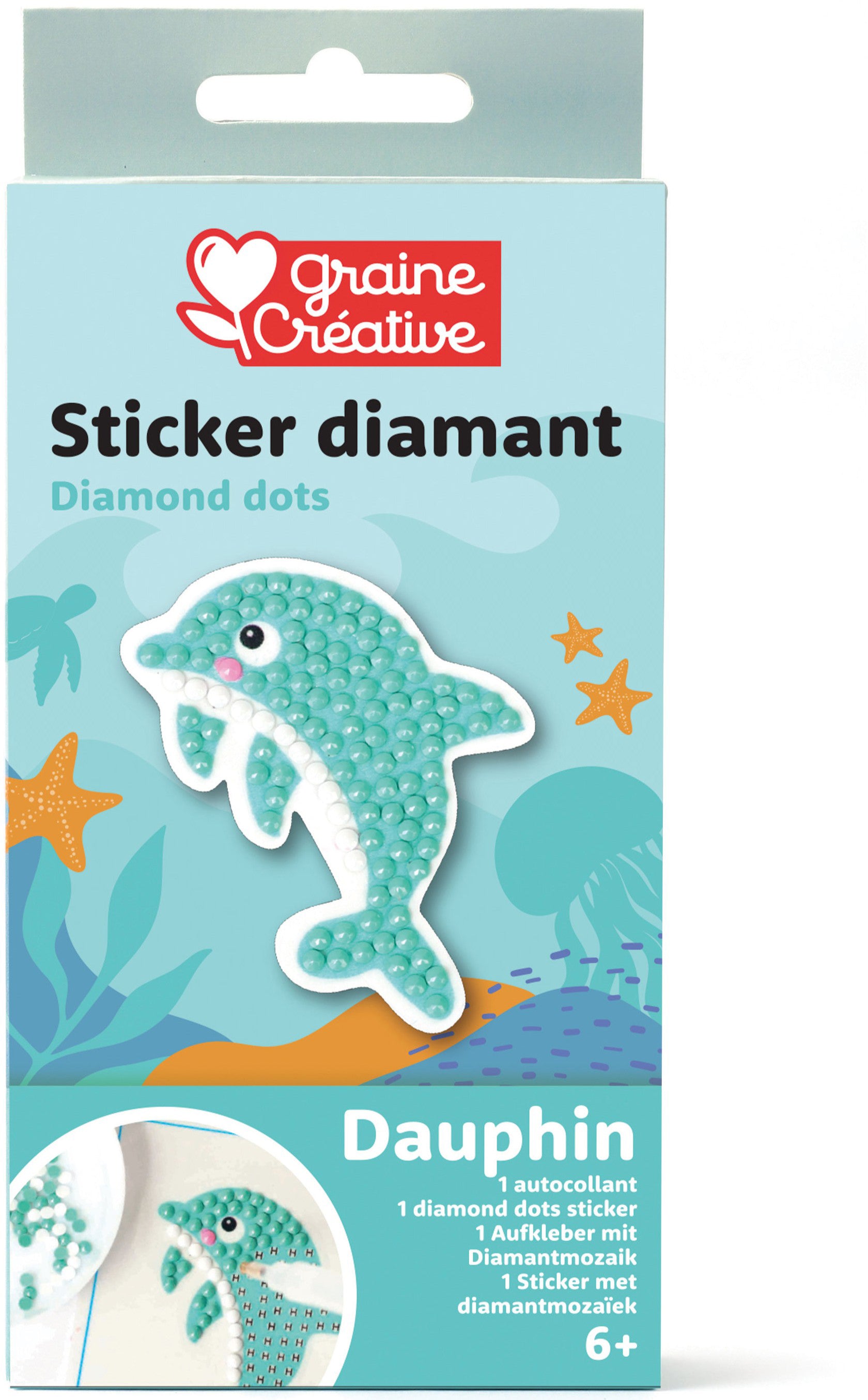 Graine creative Diamond-Painting-Set – Delfin – 15 × 7,5 cm