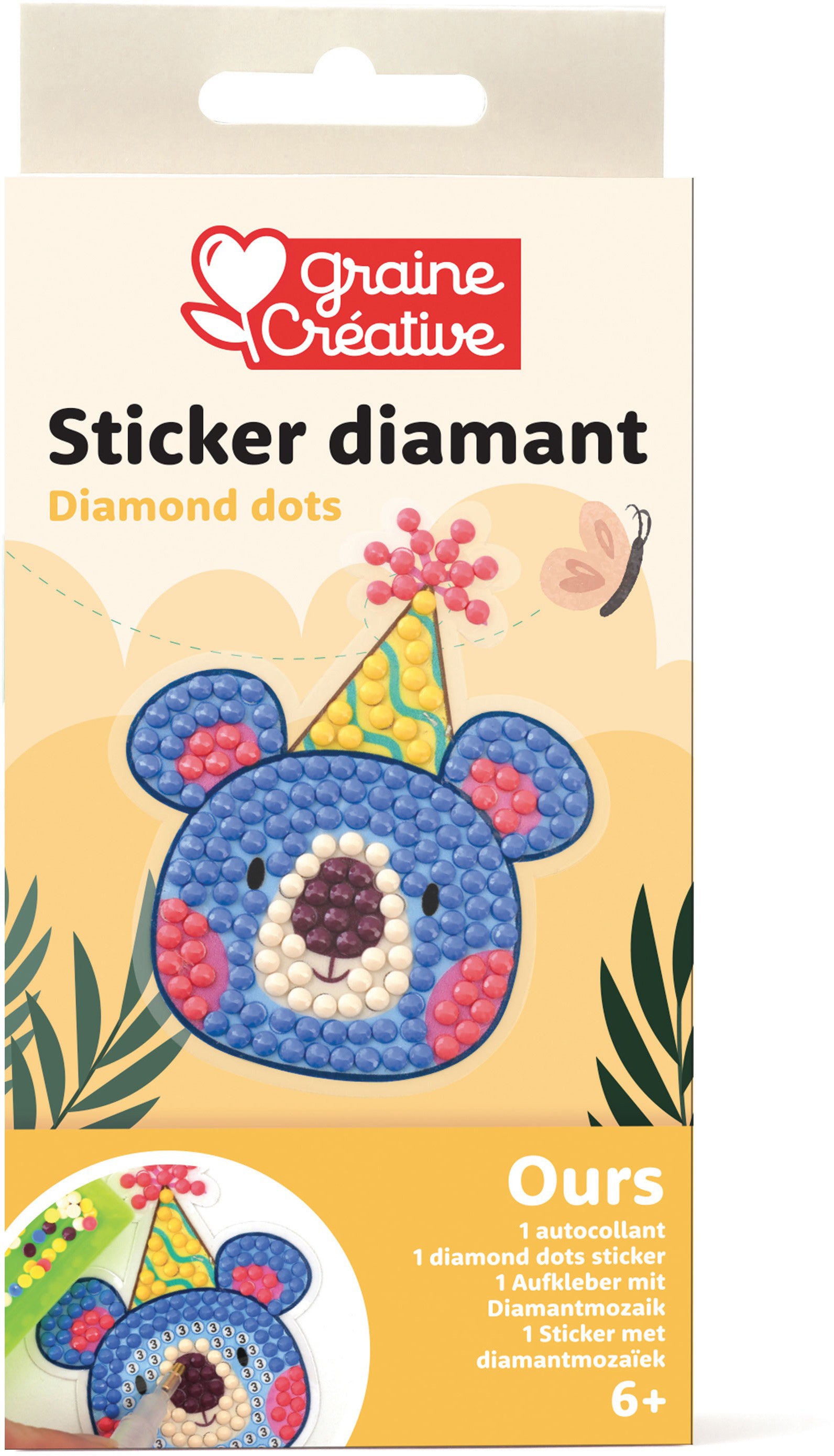 Graine creative Diamond-Painting-Set Bär – 15 × 7,5 cm