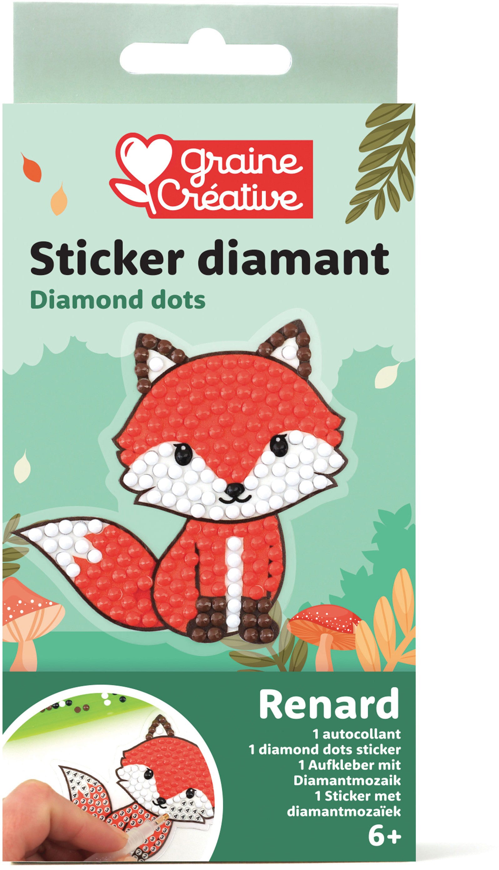 Graine creative Diamond-Painting-Set – Fuchs – 15 × 7,5 cm