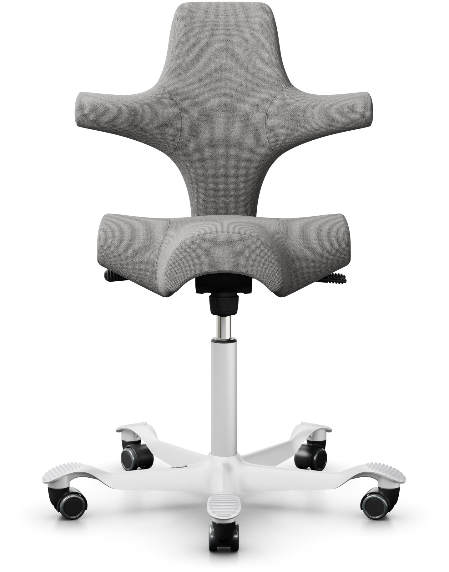 Hag HÅG Capisco 8106 Bürostuhl – Sattelsitz – Grau/Weiss, BalancedMovement-Wippmechanik, 47,0–65,5 cm